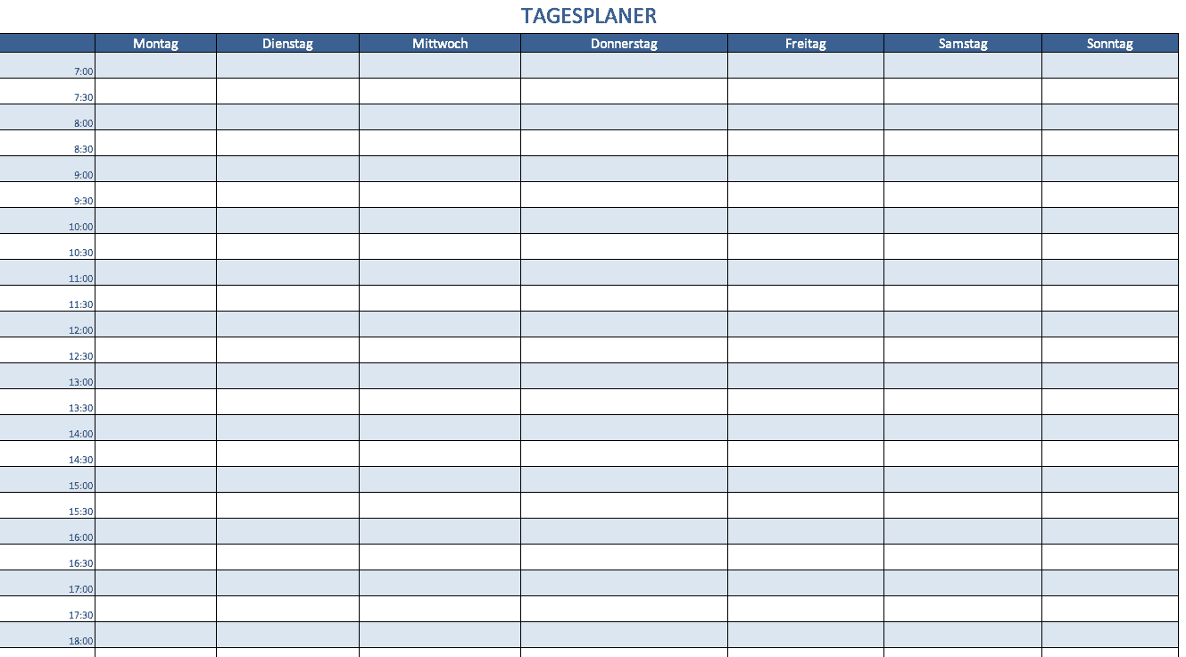 Wochenplaner Mit Uhrzeiten Zum Ausdrucken Kostenlos