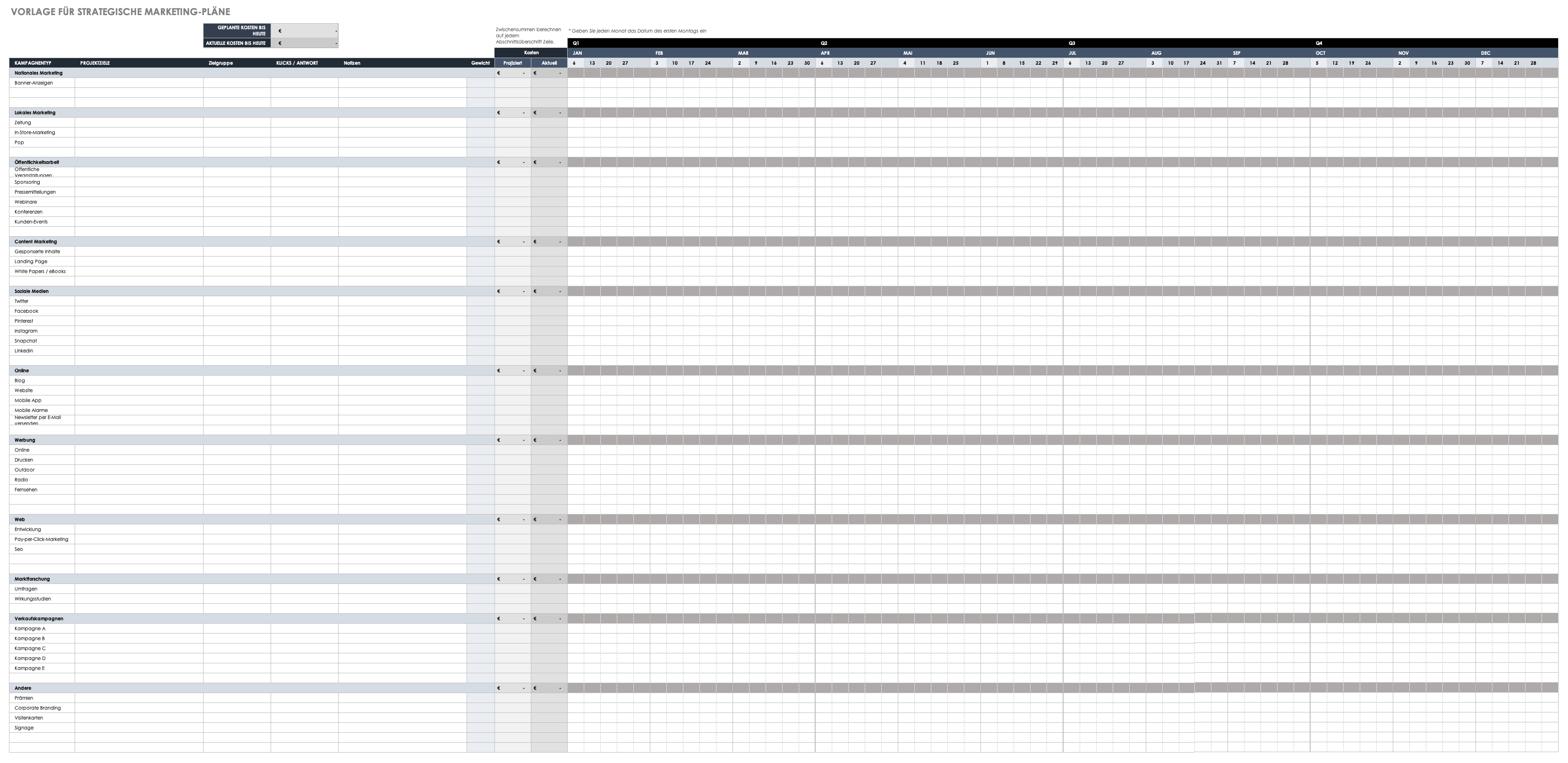 Vorlage Fur Einen Marketingplan Mit Anleitung Smartsheet