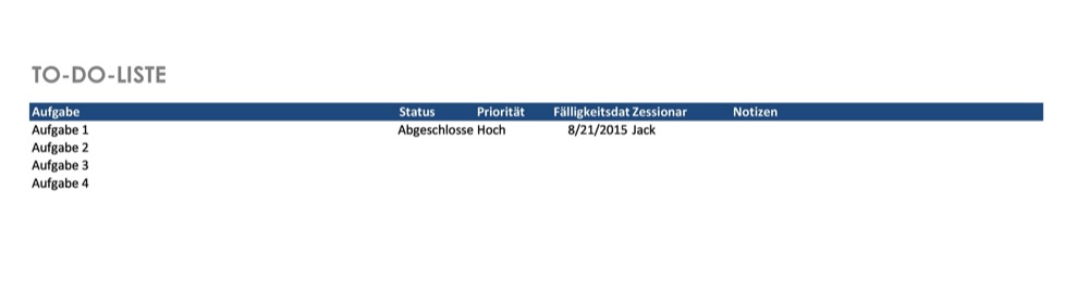 Vorlage, um eine einfache To-do-Liste zu erstellen 