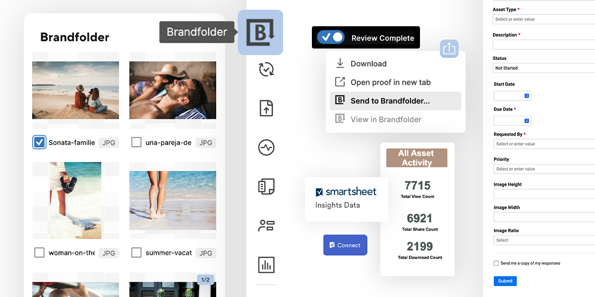 Image gallery with proofs assets in Brandfolder