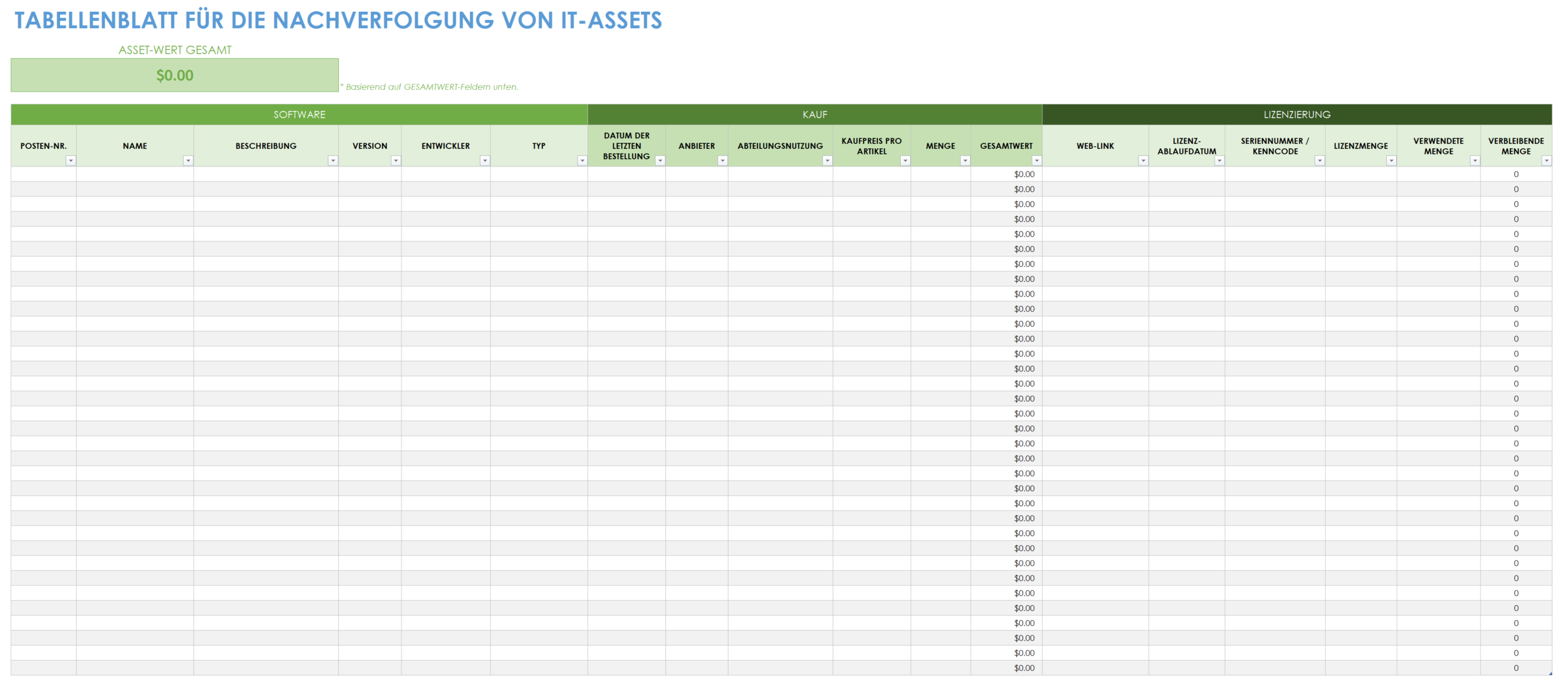 Es handelt sich um eine Tabellenvorlage zur Vermögensverfolgung