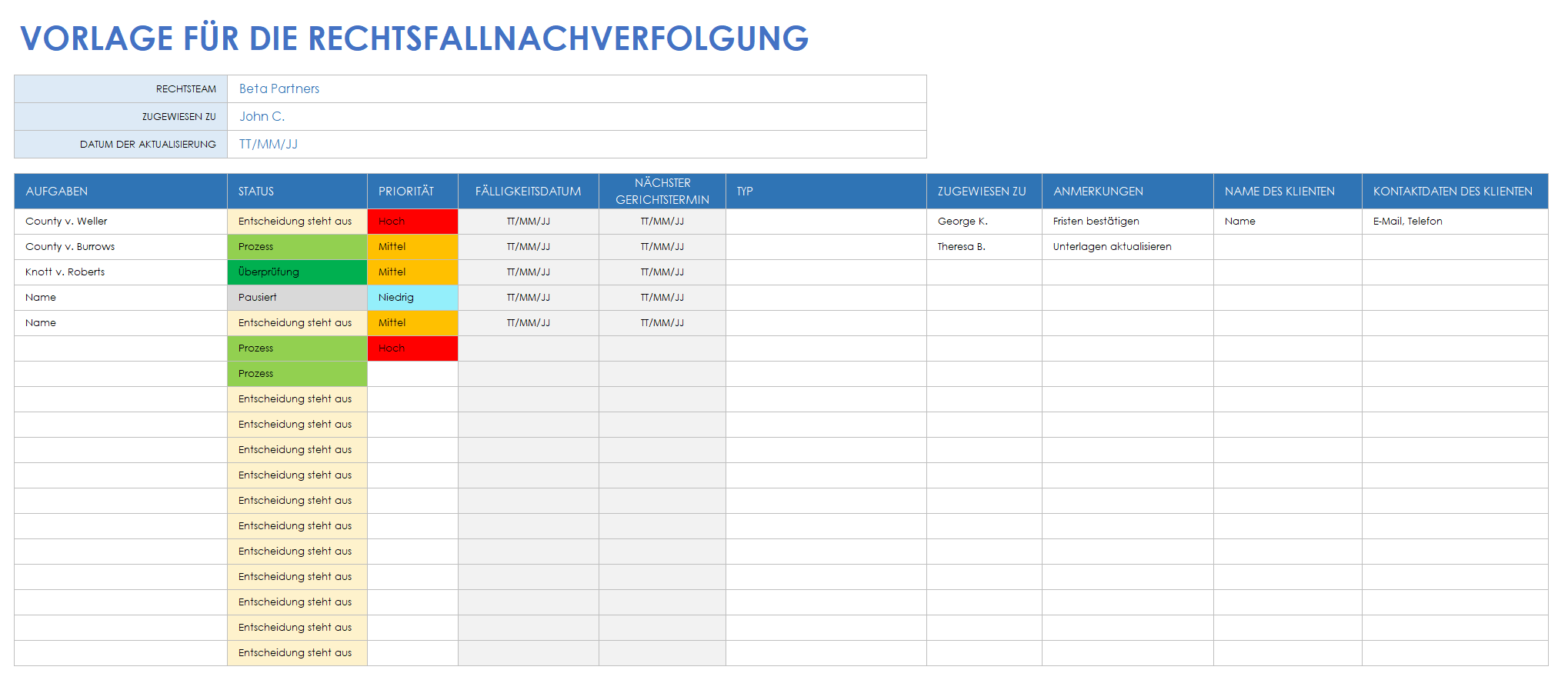 Monitoraggio dei casi legali