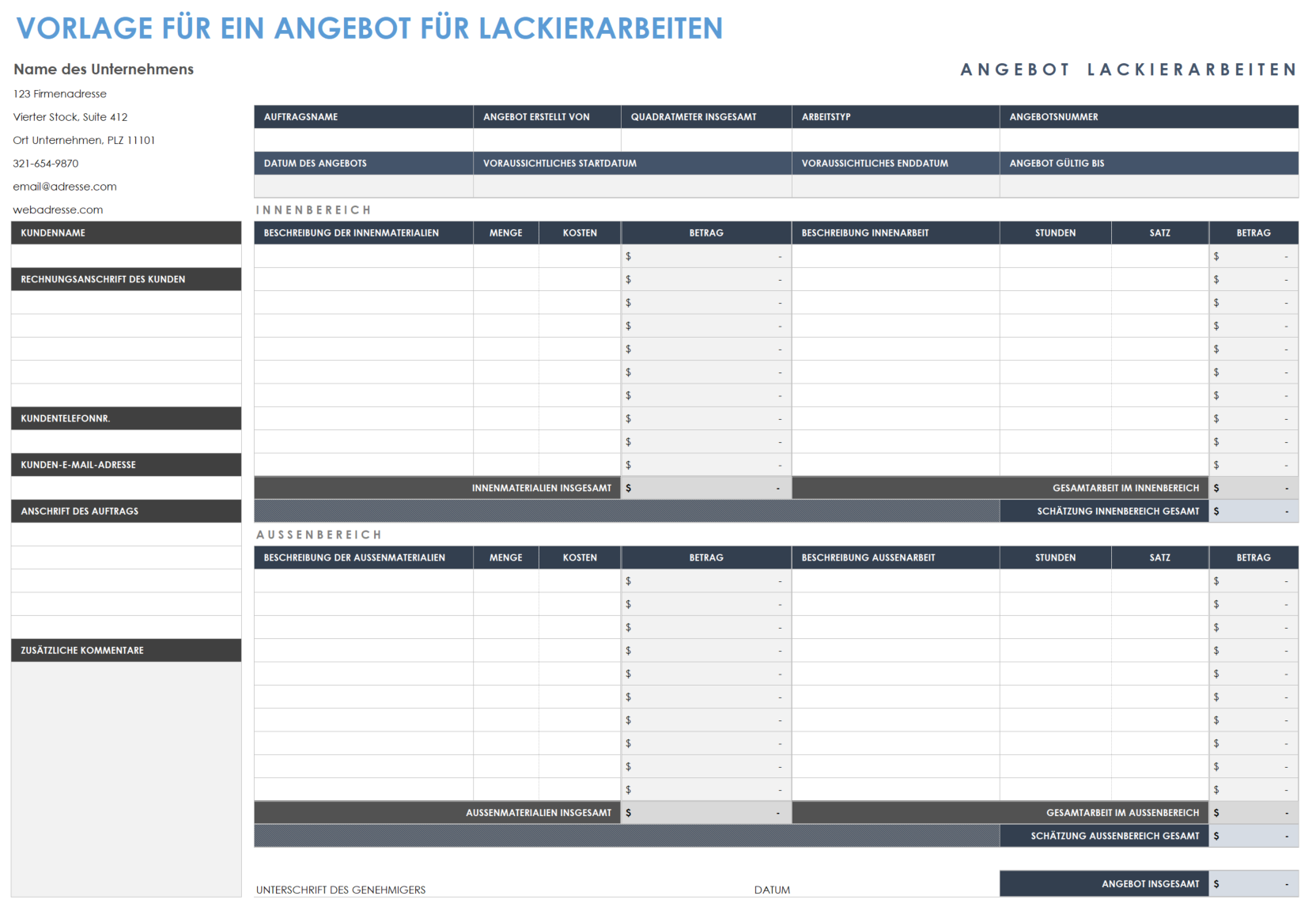  Vorlage für ein Gemälde-Zitat