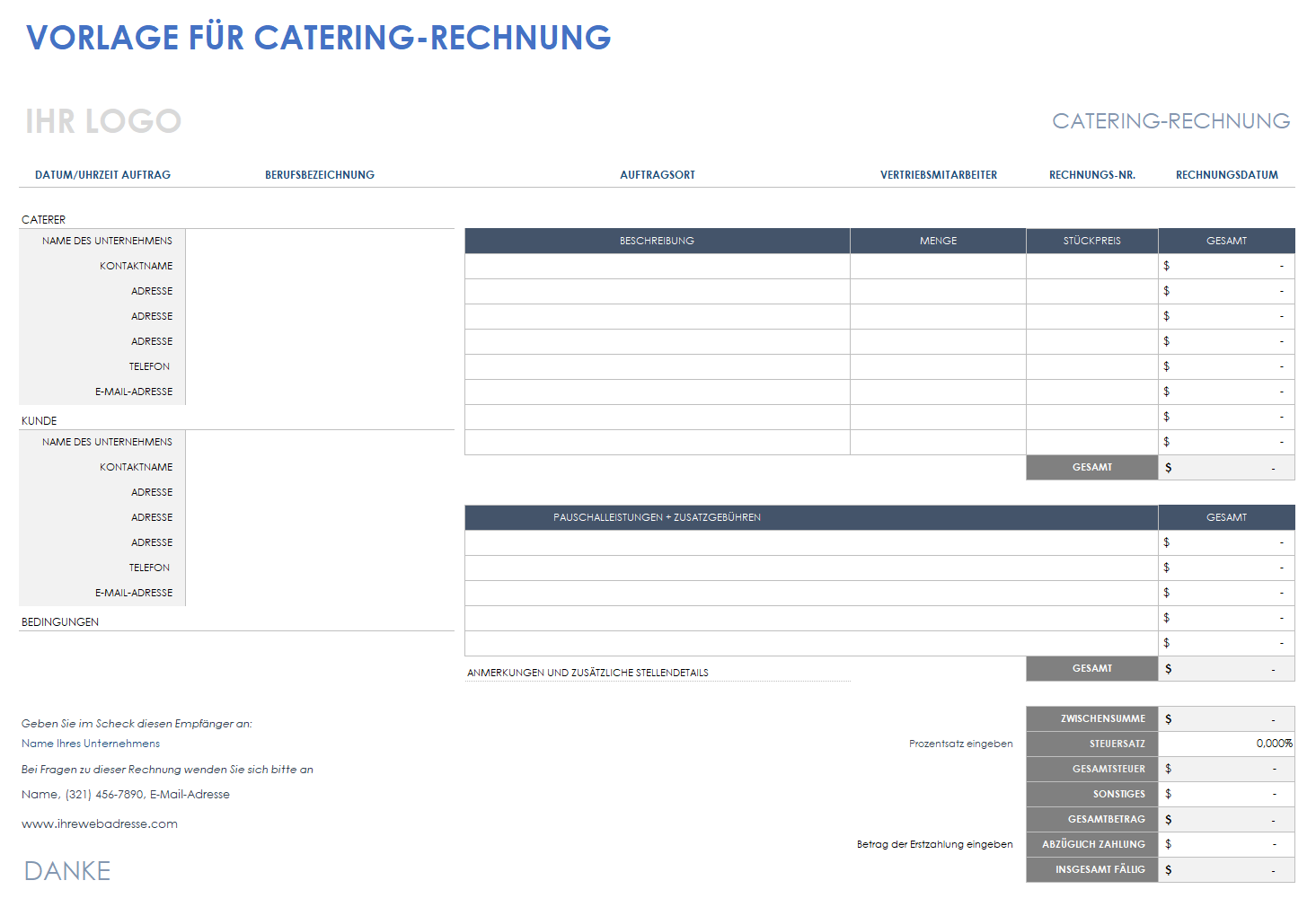  Catering-Rechnungsvorlage