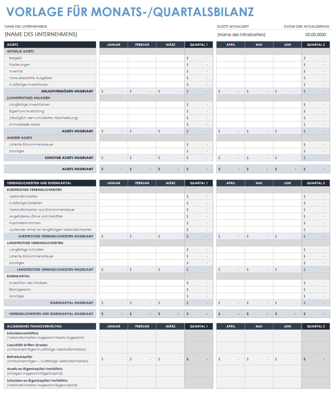  Monats-/Quartalsbilanzvorlage