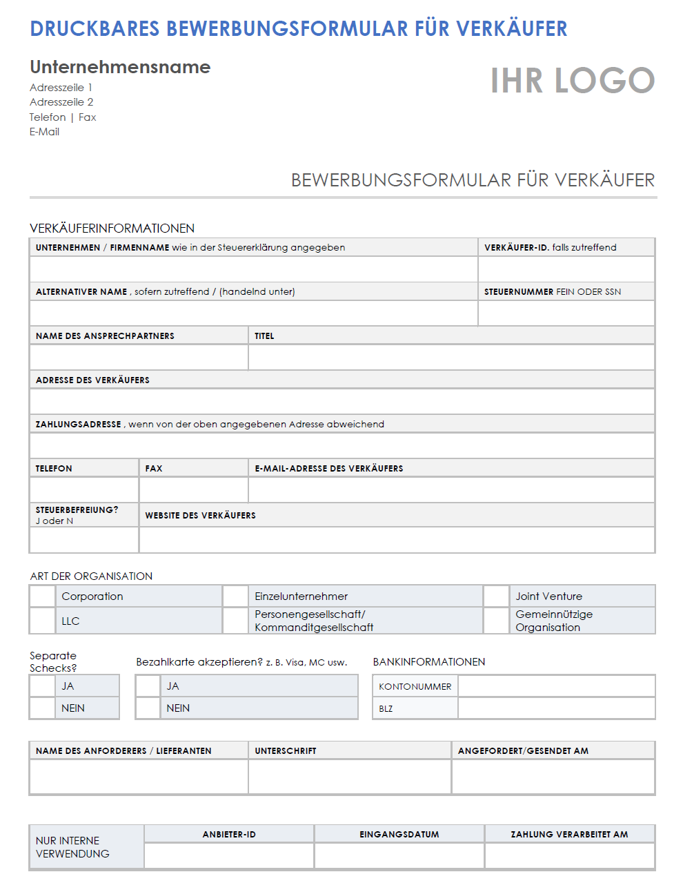  Vorlage für ein druckbares Anbieter-Antragsformular