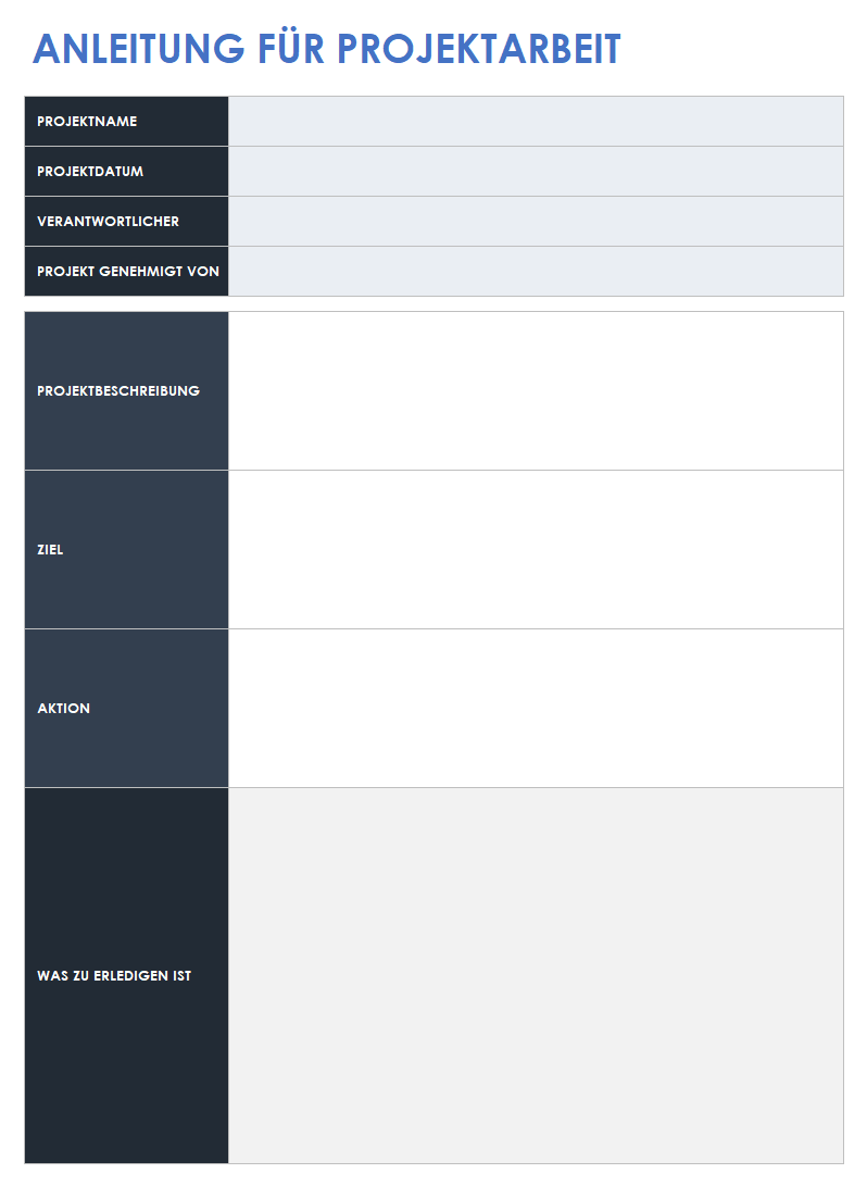 Projekt-Arbeitsanweisung-Vorlage