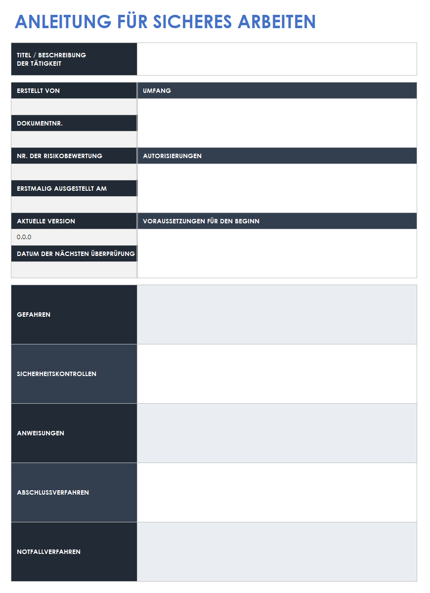  Vorlage für sicheres Arbeiten