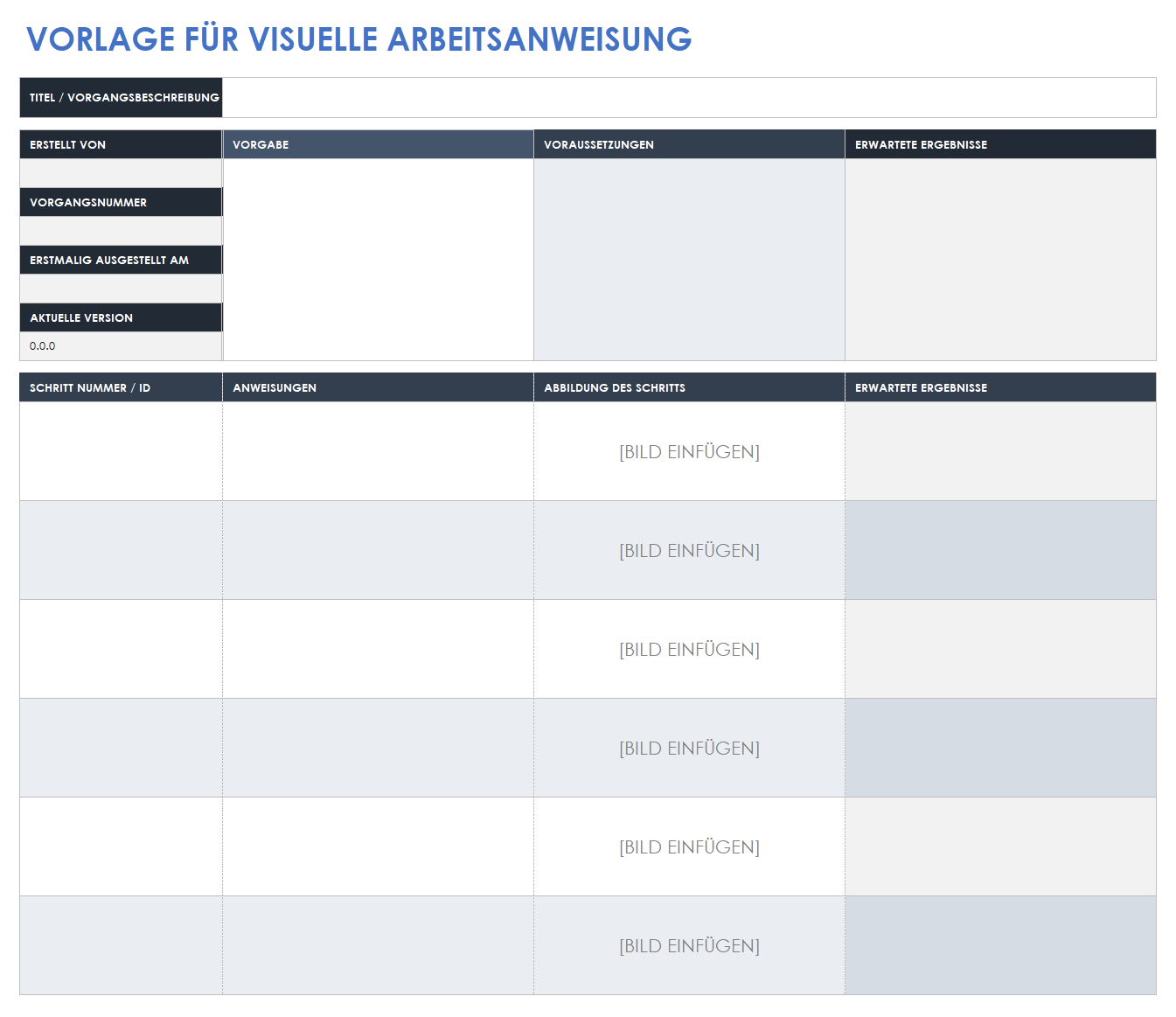  Vorlage für visuelle Arbeitsanweisungen