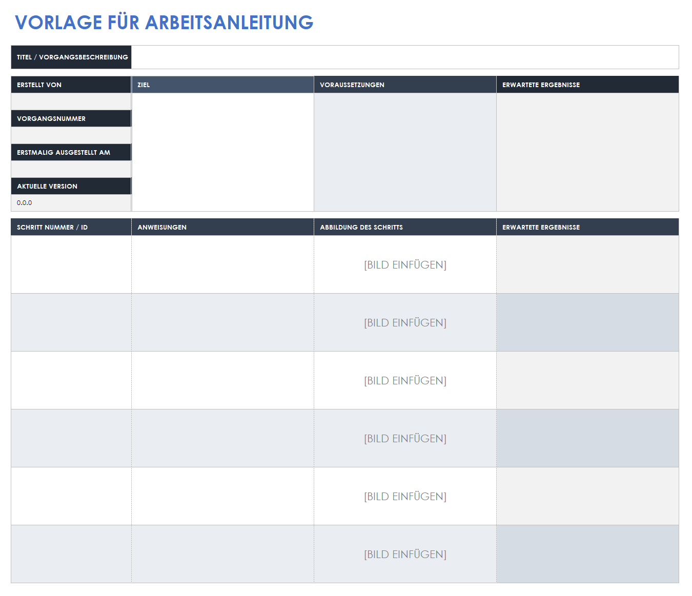  Arbeitsanweisungsvorlage