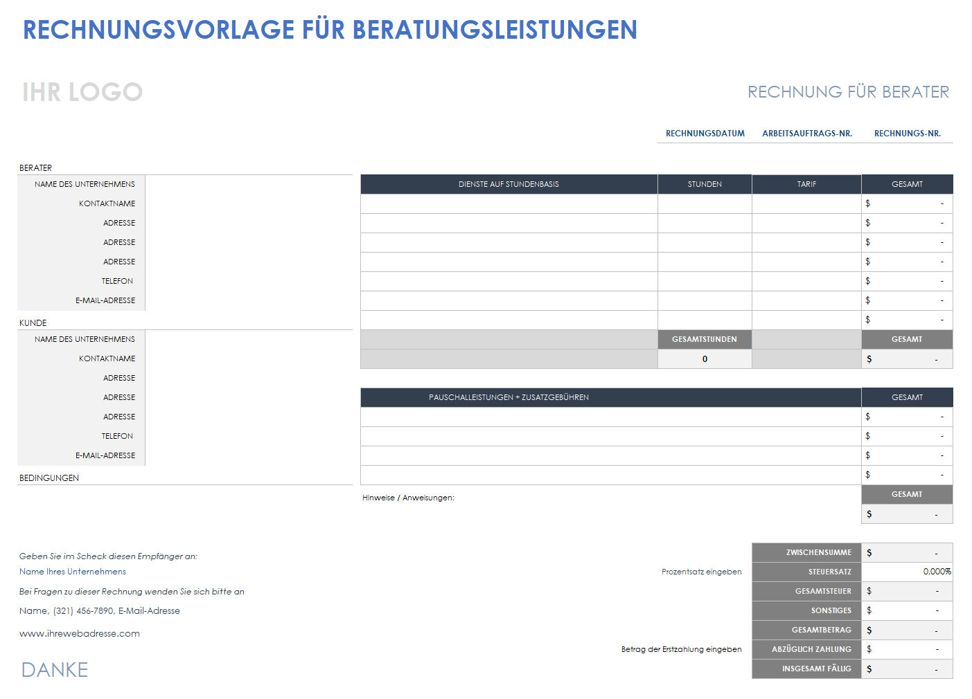  Berater-Rechnungsvorlage