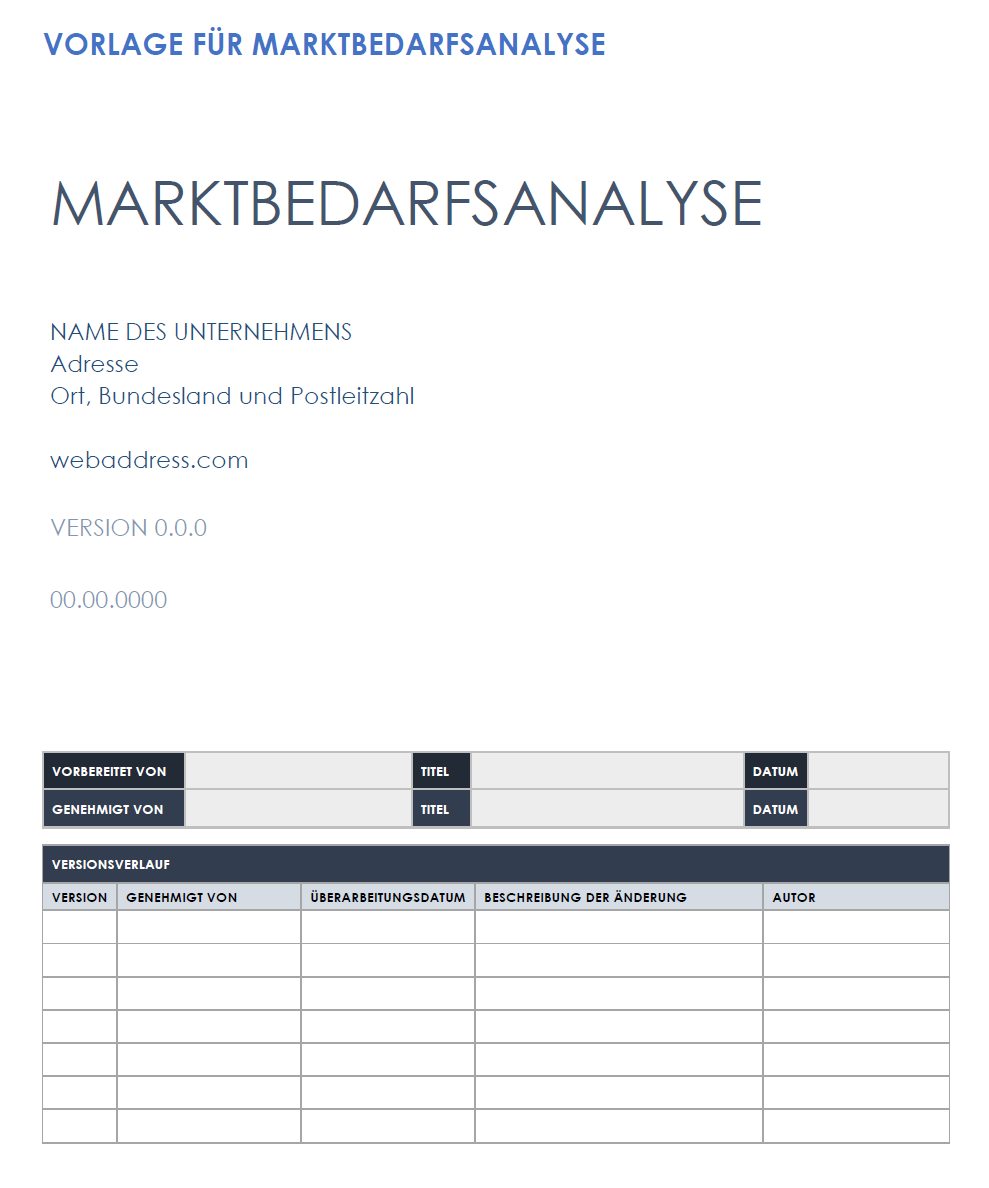  Vorlage für eine Marktbedarfsanalyse