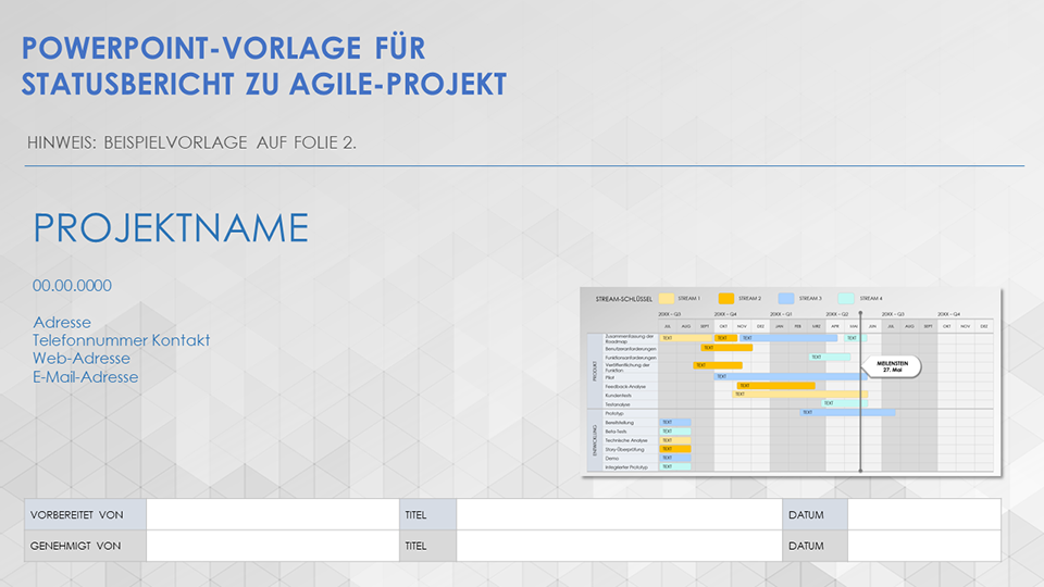  Powerpoint-Vorlage für den Agile-Projektstatusbericht