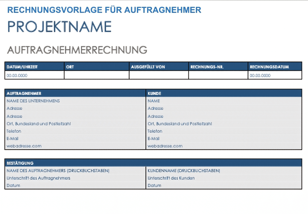  Auftragnehmer-Rechnungsvorlage