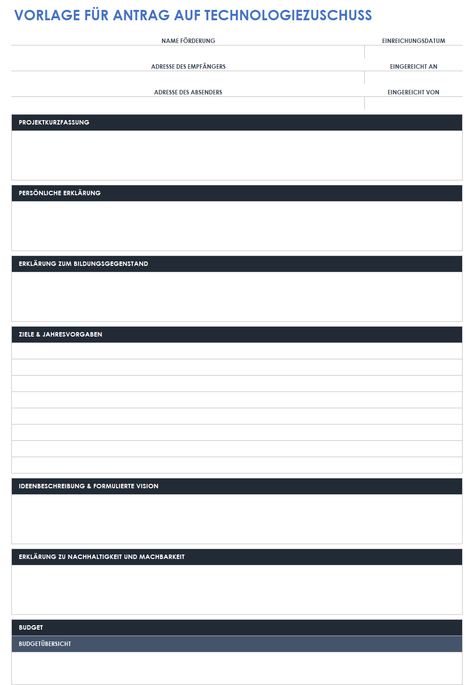 Vorschlag für einen Technologiezuschuss