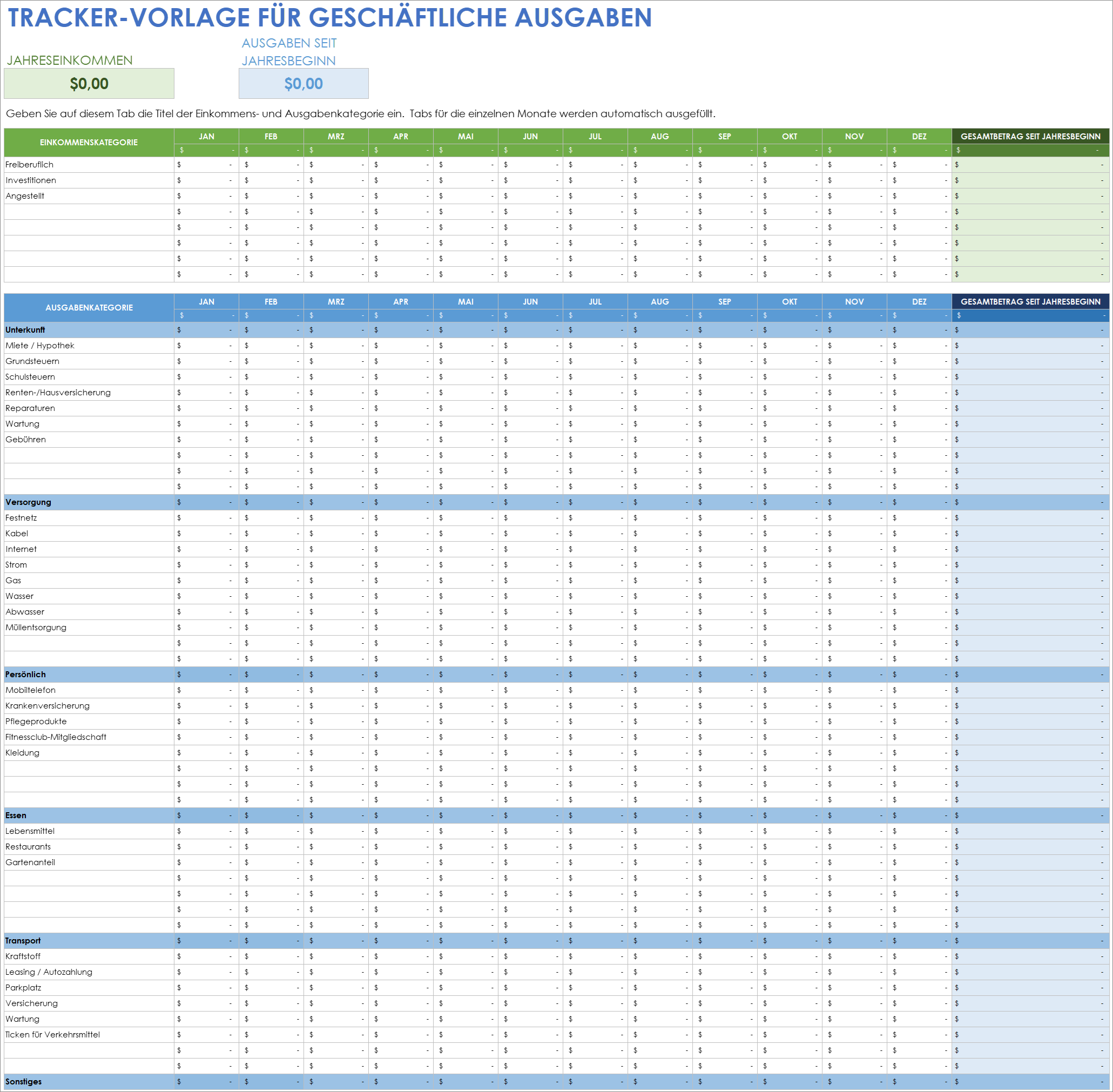  Vorlage für den Geschäftsausgaben-Tracker