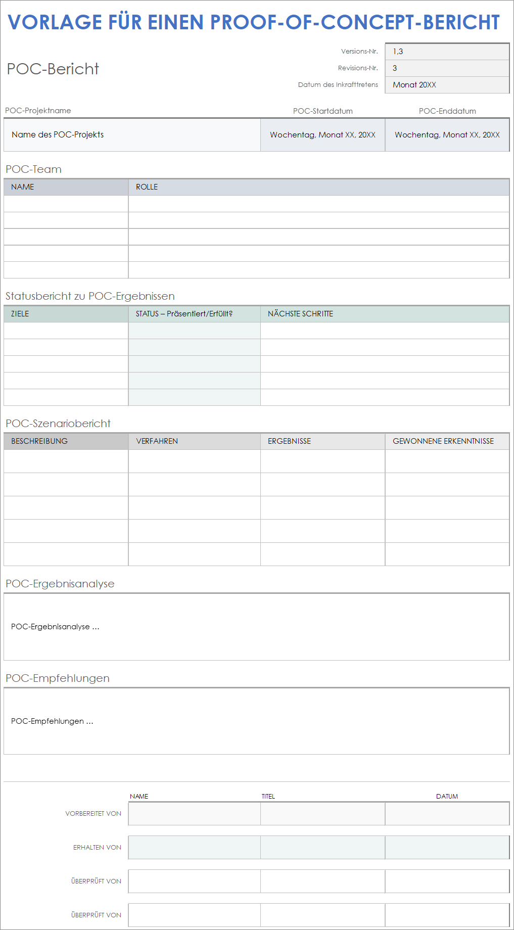  Proof of Concept POC-Berichtsvorlage