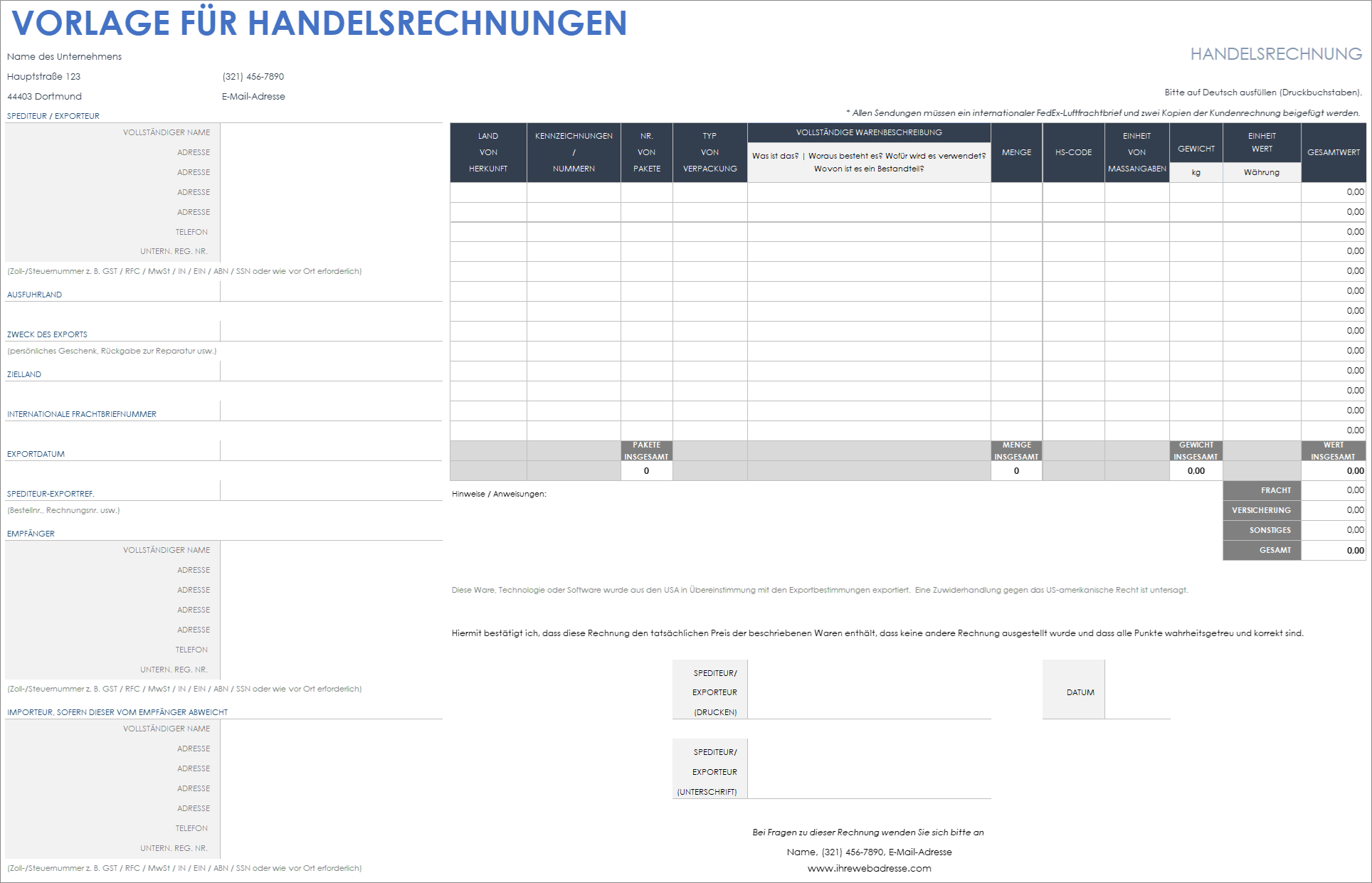  Handelsrechnungsvorlage