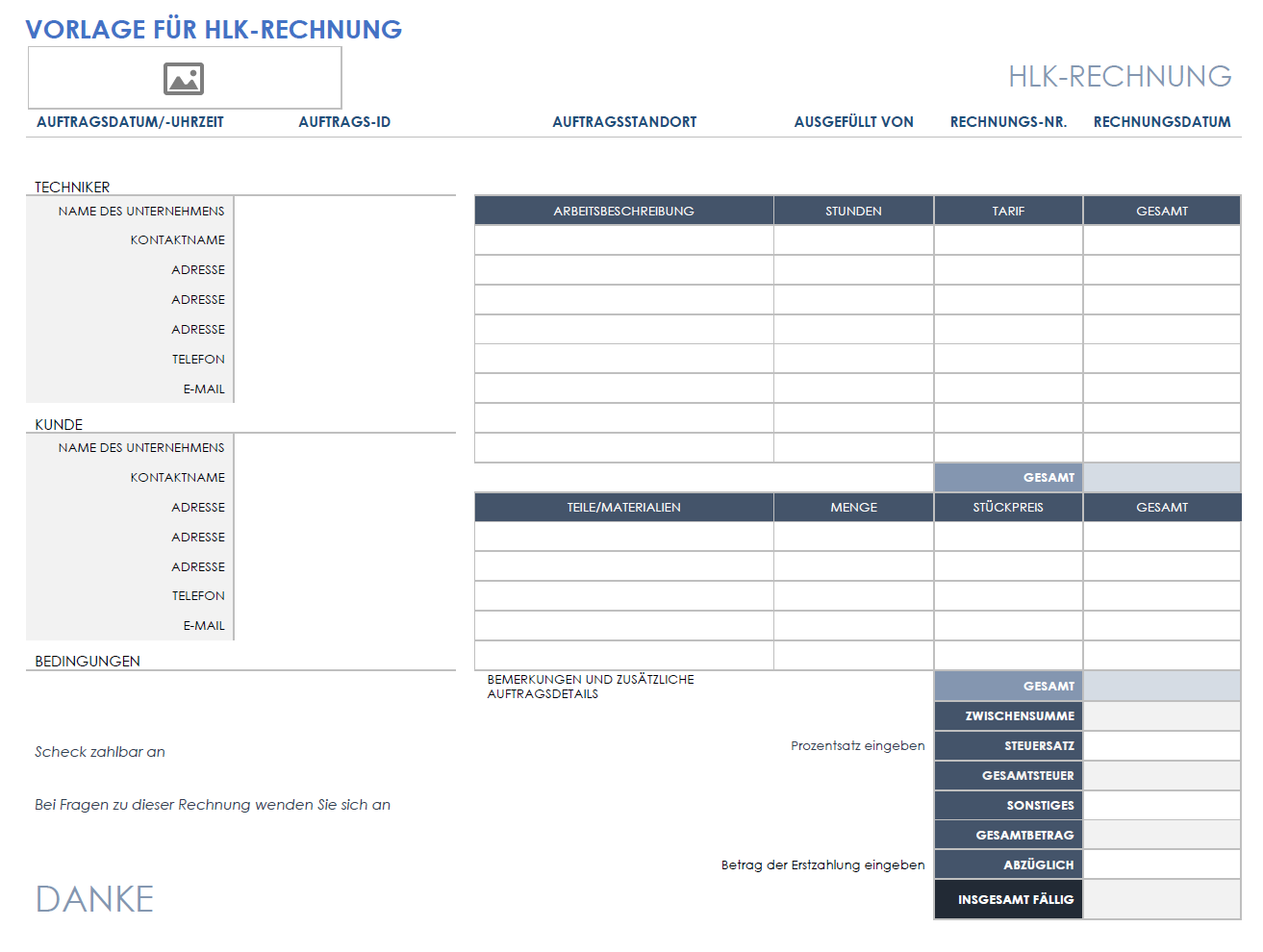  HLK-Rechnungsvorlage