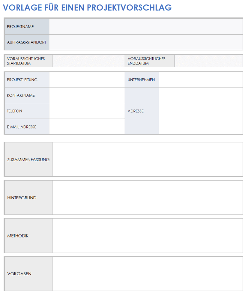  Vorlage für Projektvorschläge