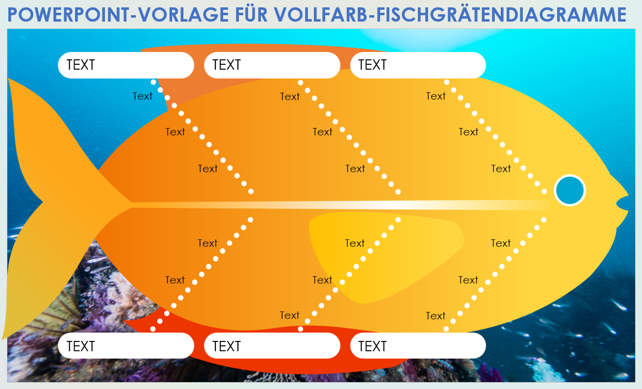 Vorlage für ein Vollfarb-Fischgrätendiagramm