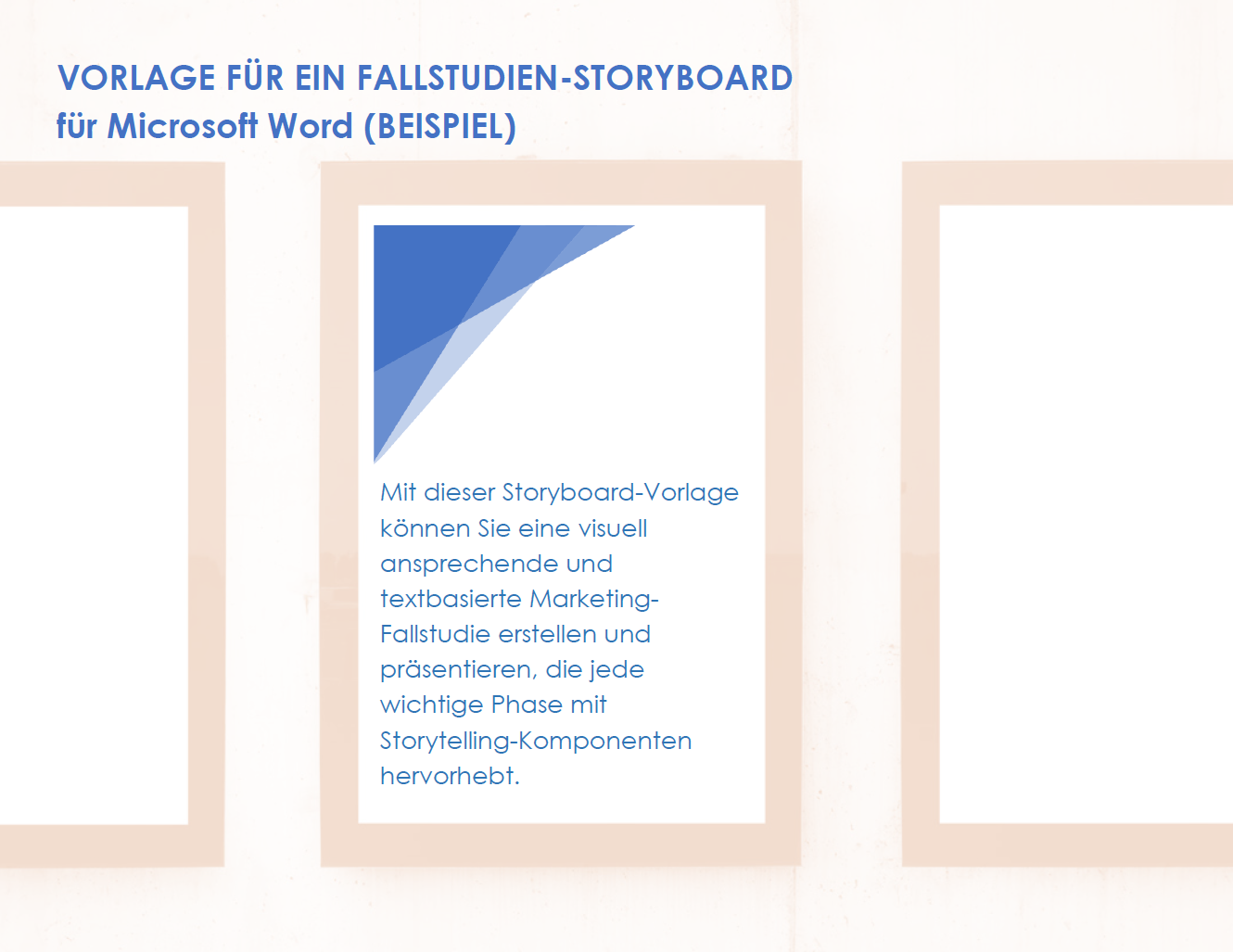 Beispielvorlage für ein Fallstudien-Storyboard für Microsoft Word