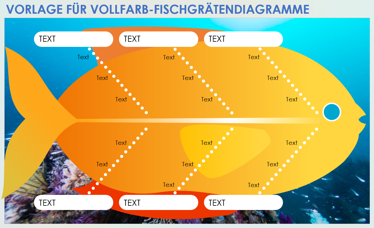 Vorlage für ein Vollfarb-Fischgrätendiagramm