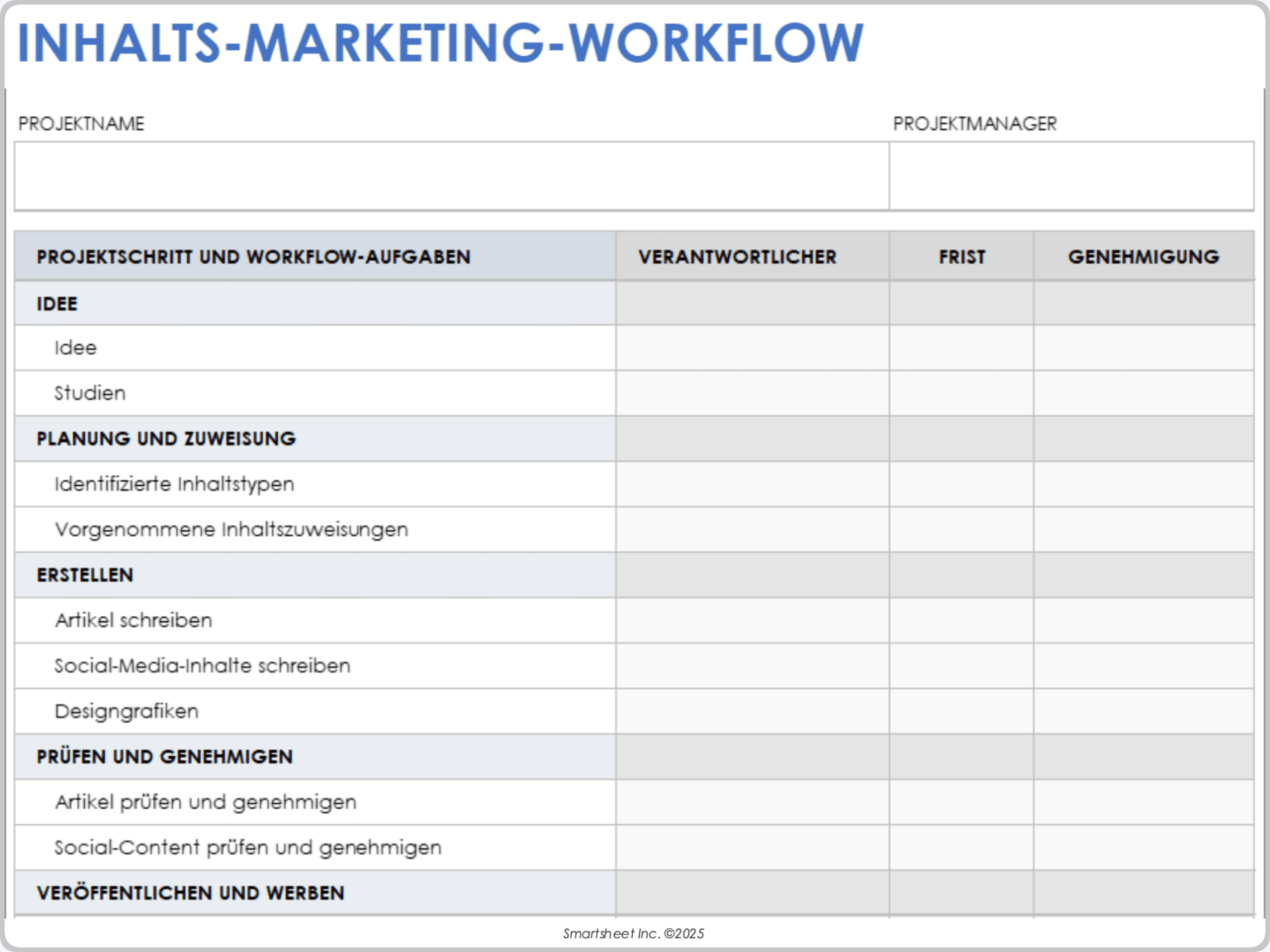 Vorlage für einen Content-Marketing-Workflow