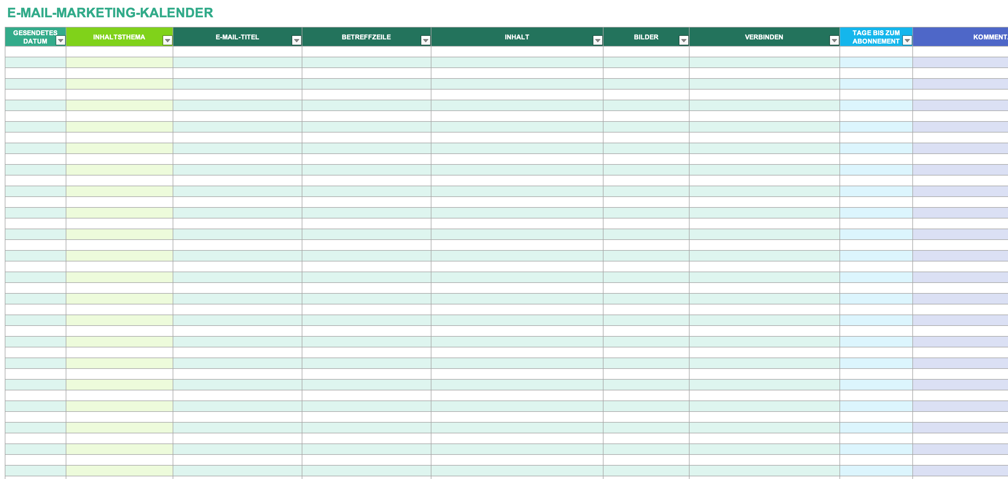  E-Mail Marketing Kalender