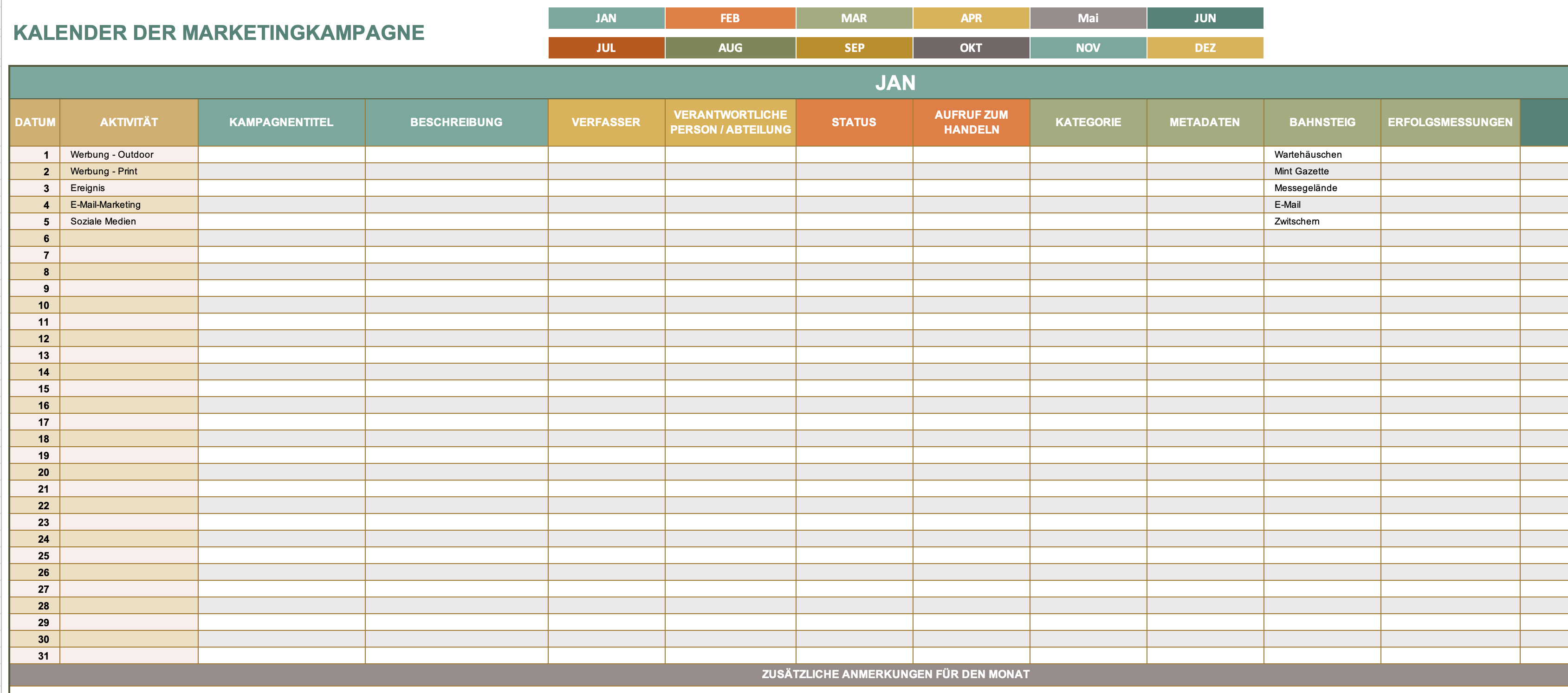  Kalender für Marketingkampagnen