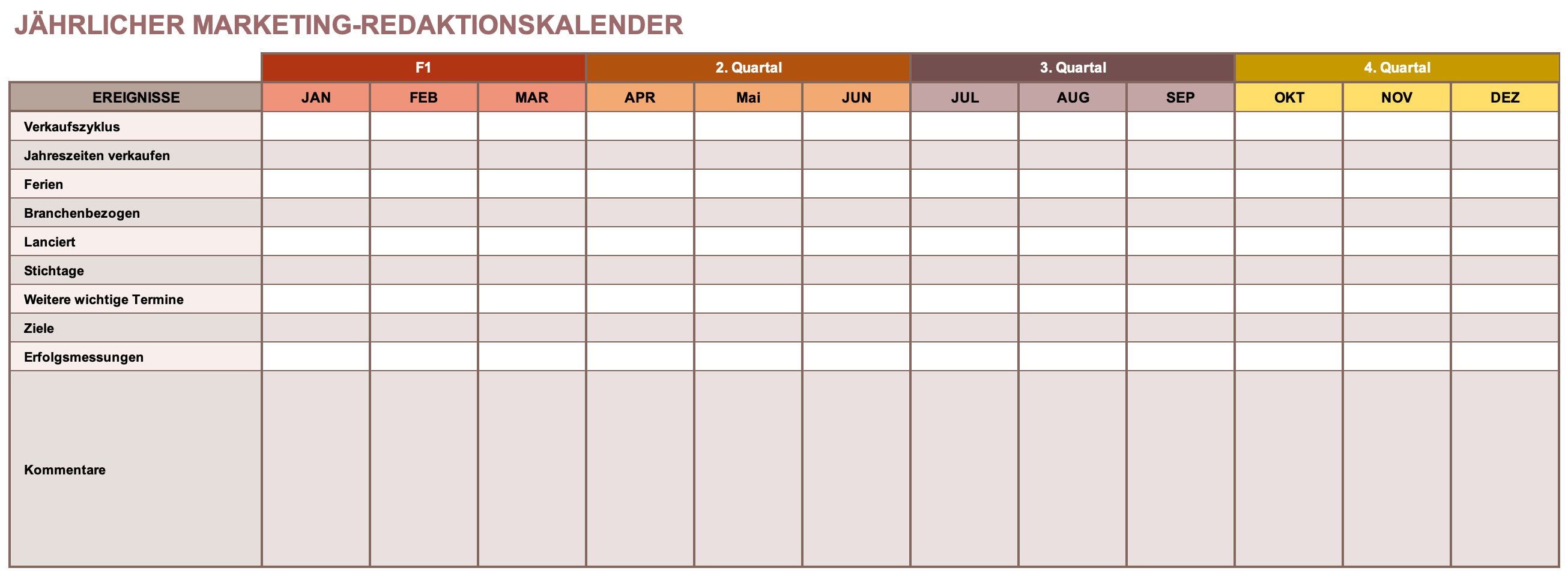  Marketing-Redaktionskalender