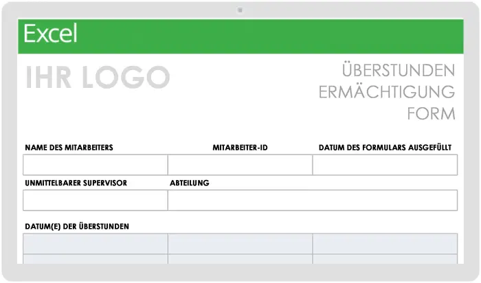 Vorlage für Überstundenautorisierungsformular