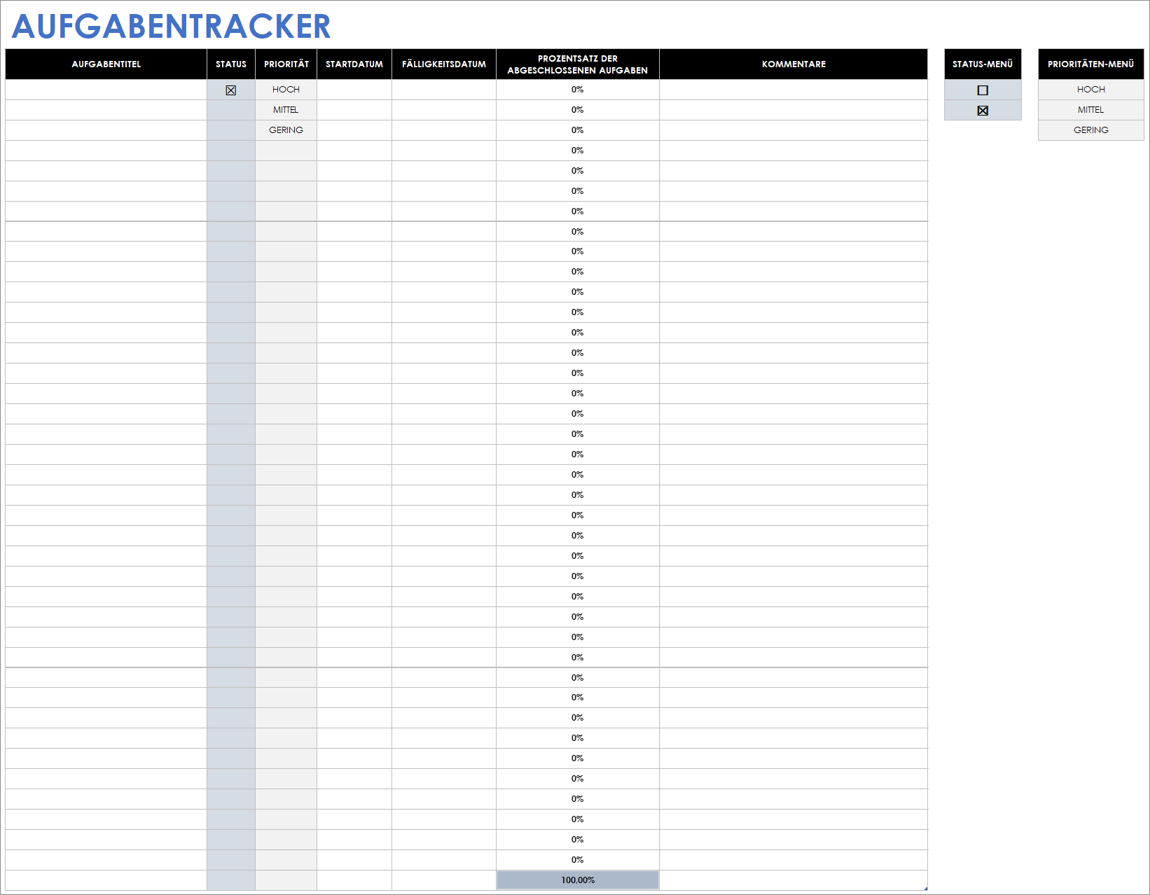  Task Tracker Vorlage