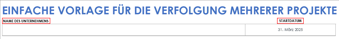 Projekt-Tracker – Unternehmensname