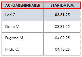 Projekt-Tracker – Aufgabeninhaber*in