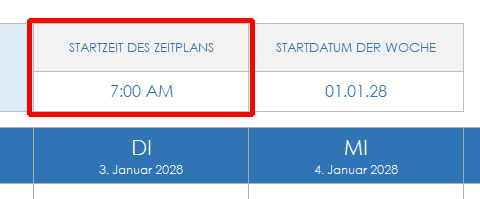  Zeitplan-Zeit-Start