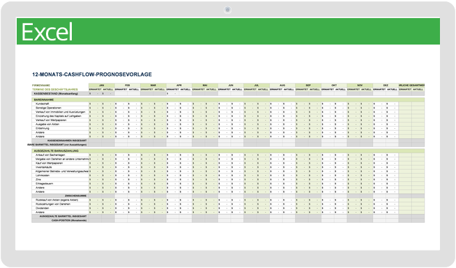 12-Monats-Cashflow-Prognose