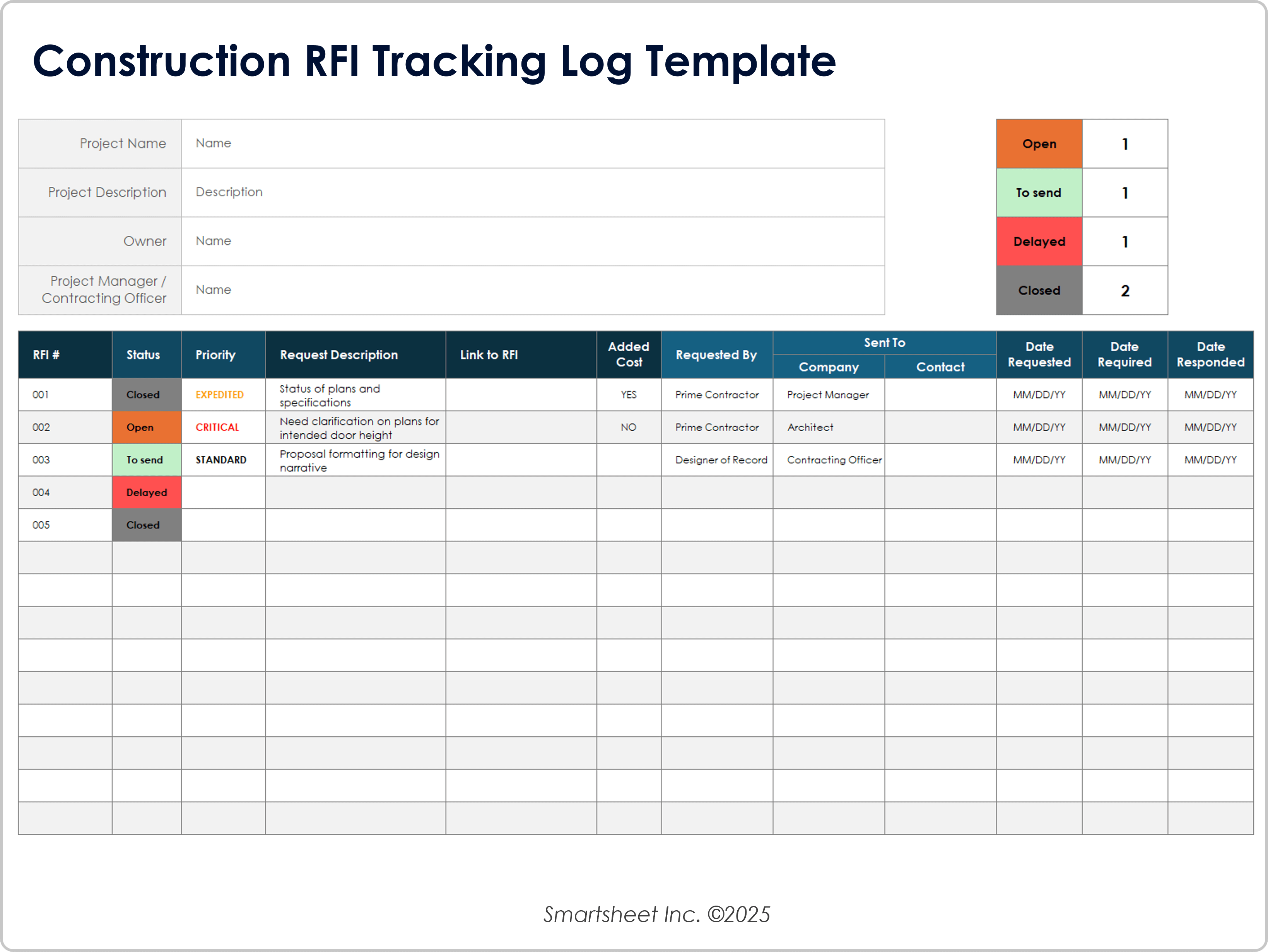 Bau-RFI-Tracking-Protokoll-Vorlage