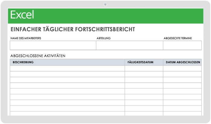  Einfache Vorlage für einen täglichen Fortschrittsbericht