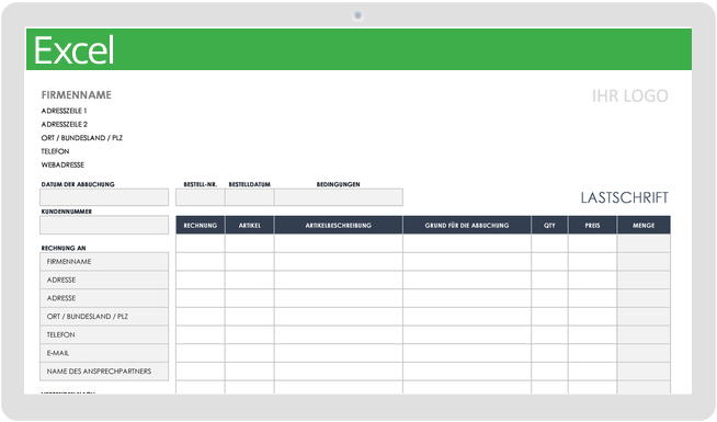  Einfache Lastschriftvorlage