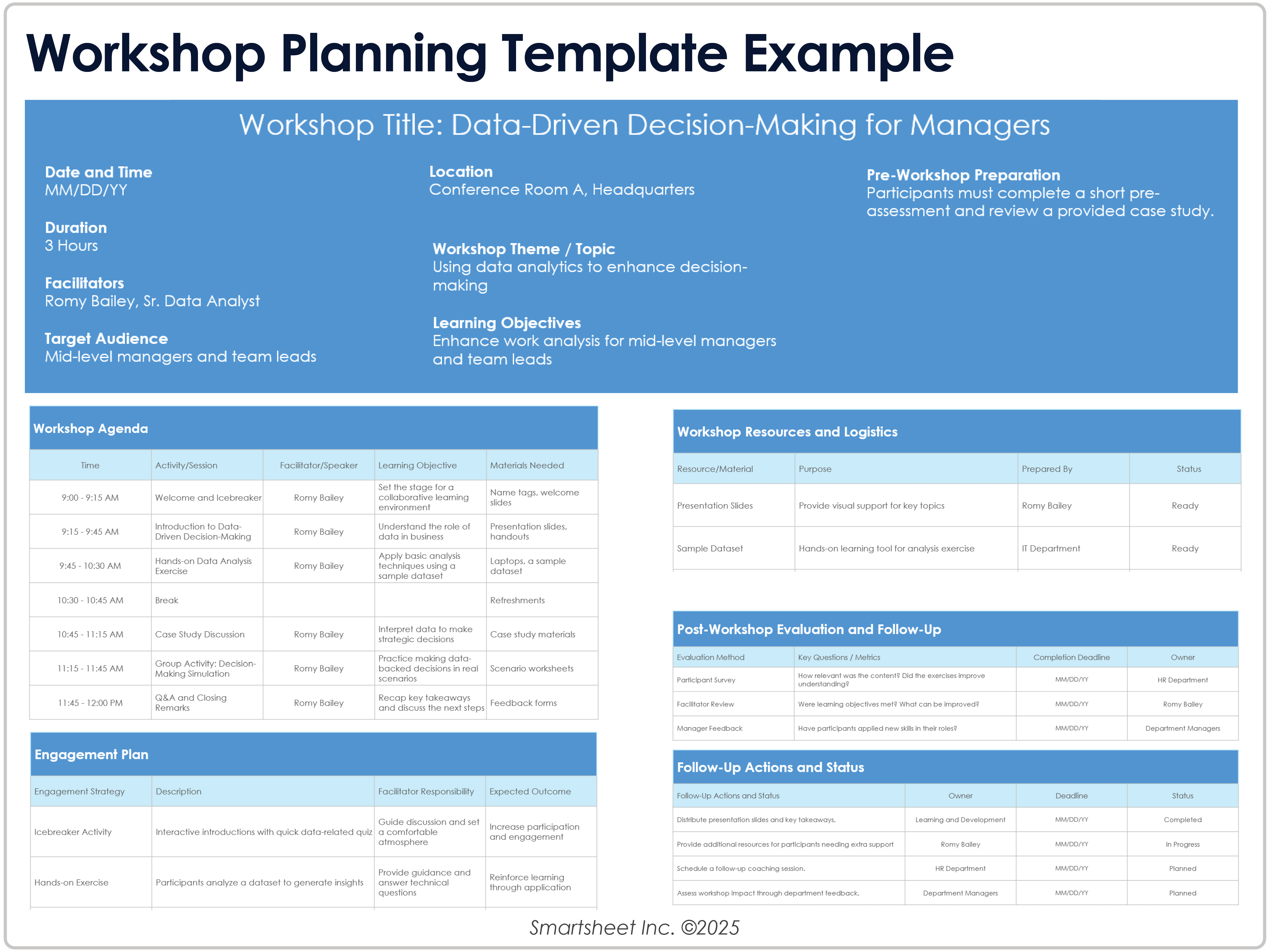 Vorlage für die Workshop-Planung (Beispiel)