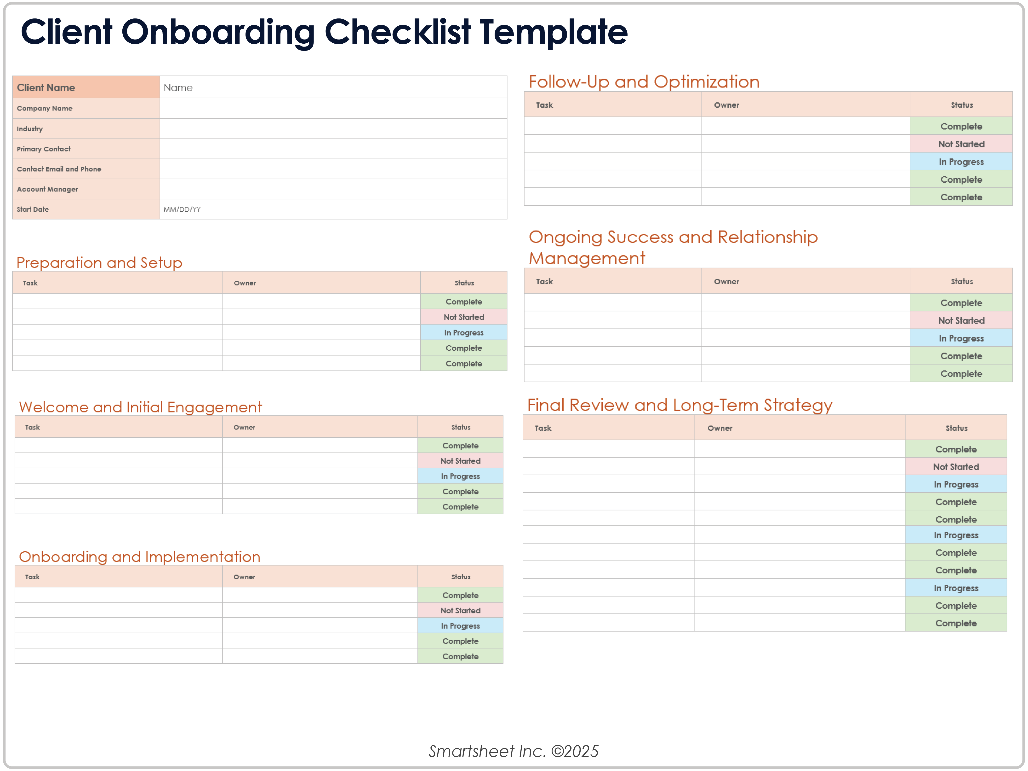 8779-Vorlage für die Onboarding-Checkliste für Kunden