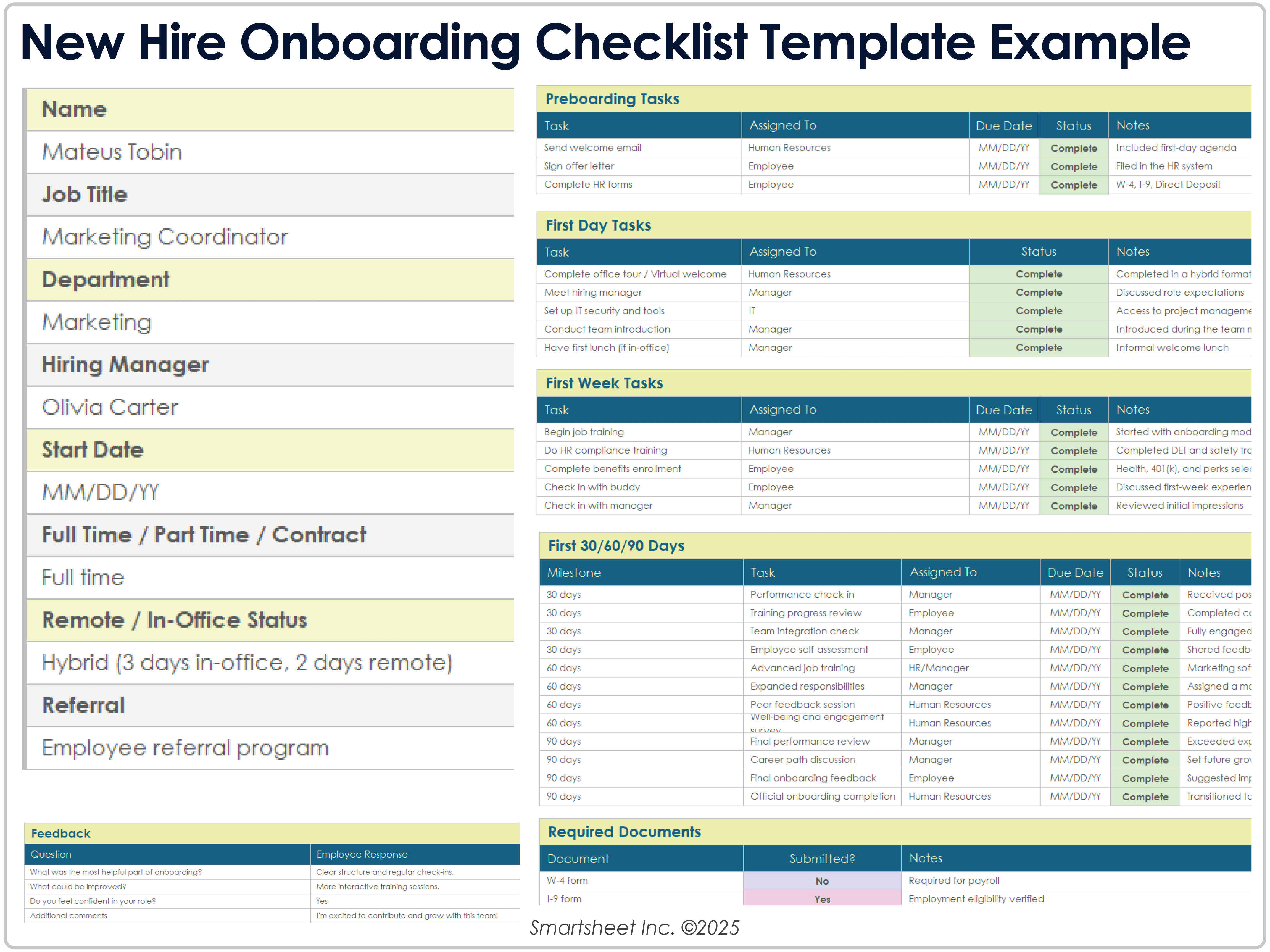 Checkliste für die Einarbeitung neuer Mitarbeiter Vorlage 8779 Beispiel