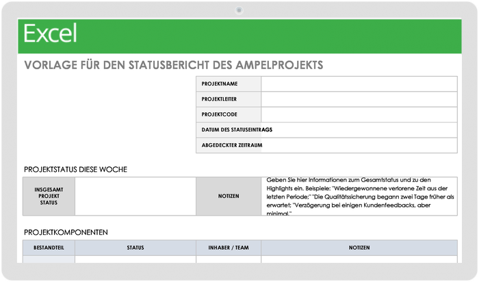 Stoplight Project Status Report Template