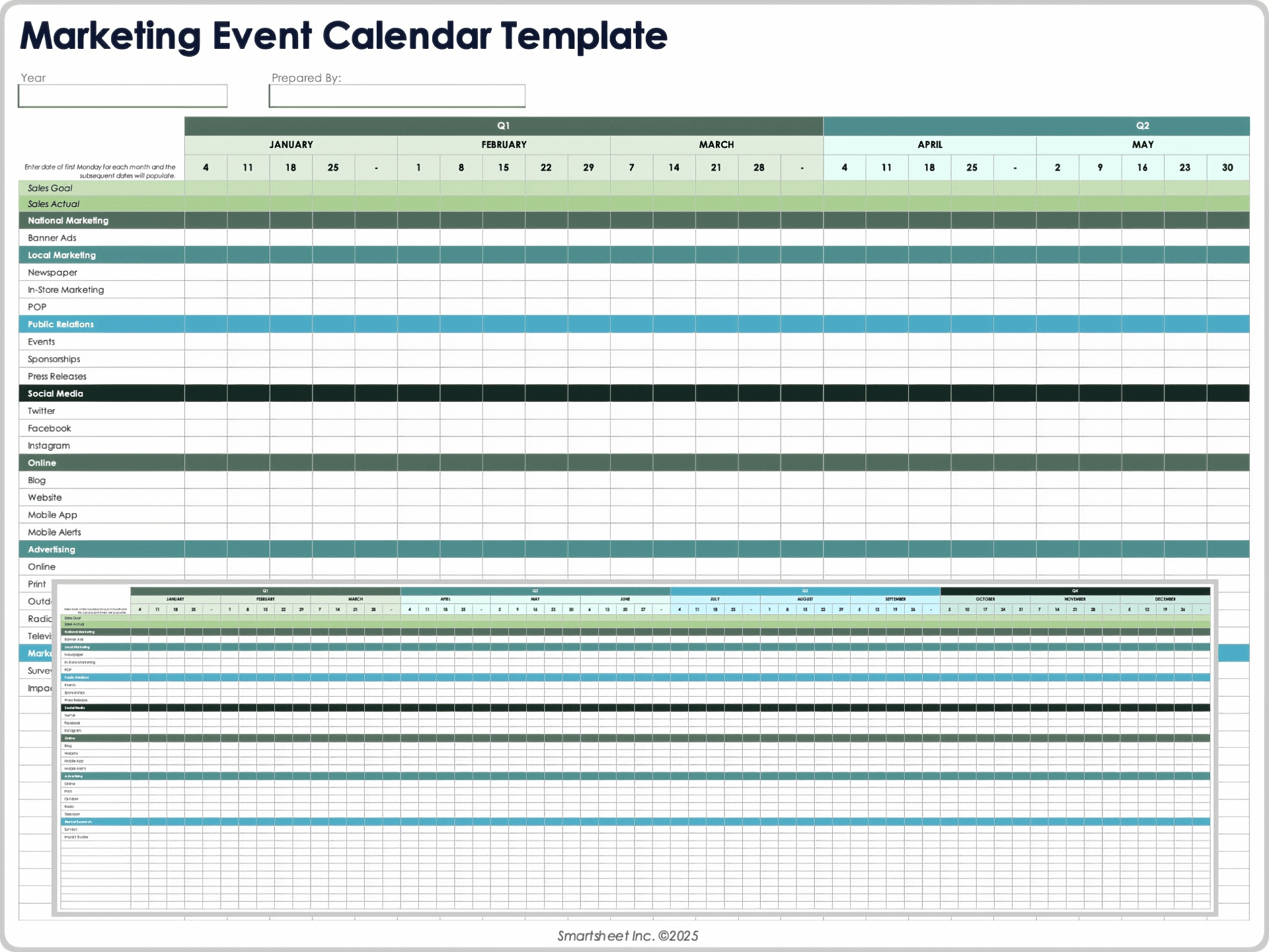IC Marketing Eventkalender Vorlage