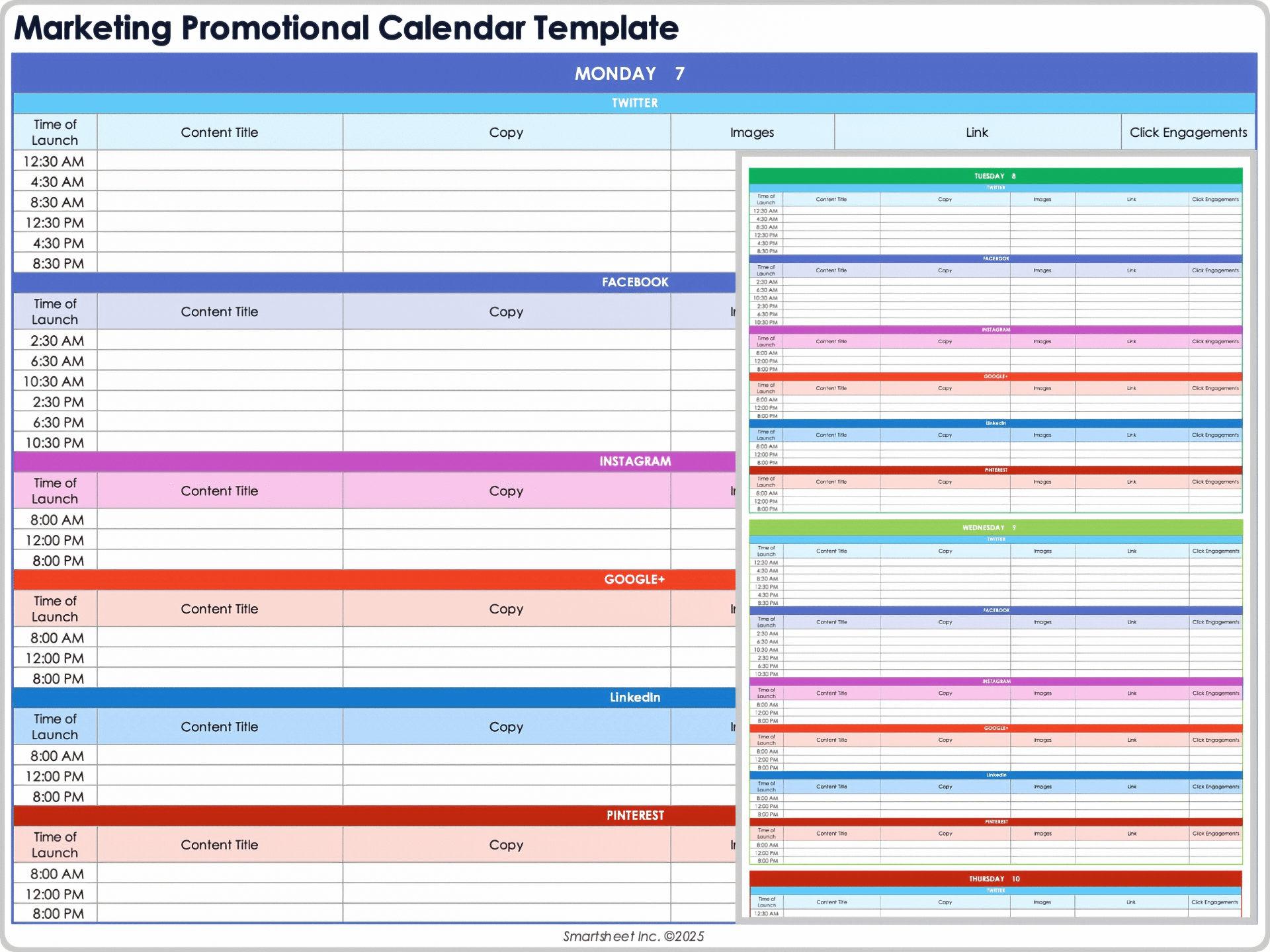 Vorlage für einen Marketing-Werbekalender