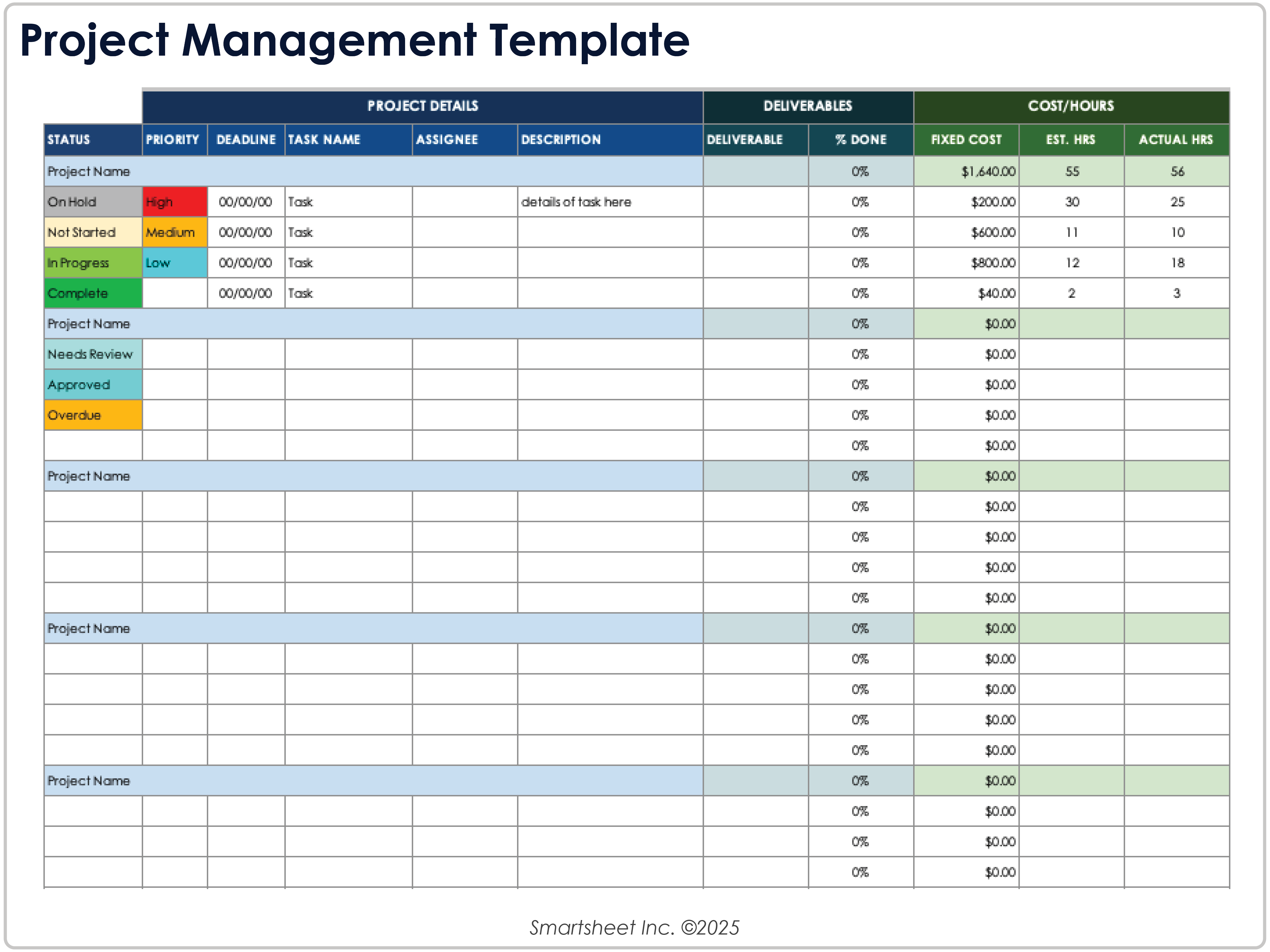 Projektmanagement-Vorlage 8781