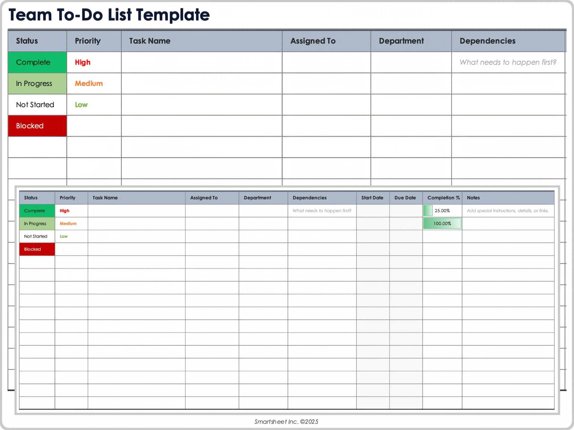 Vorlage für Team-To-do-Liste