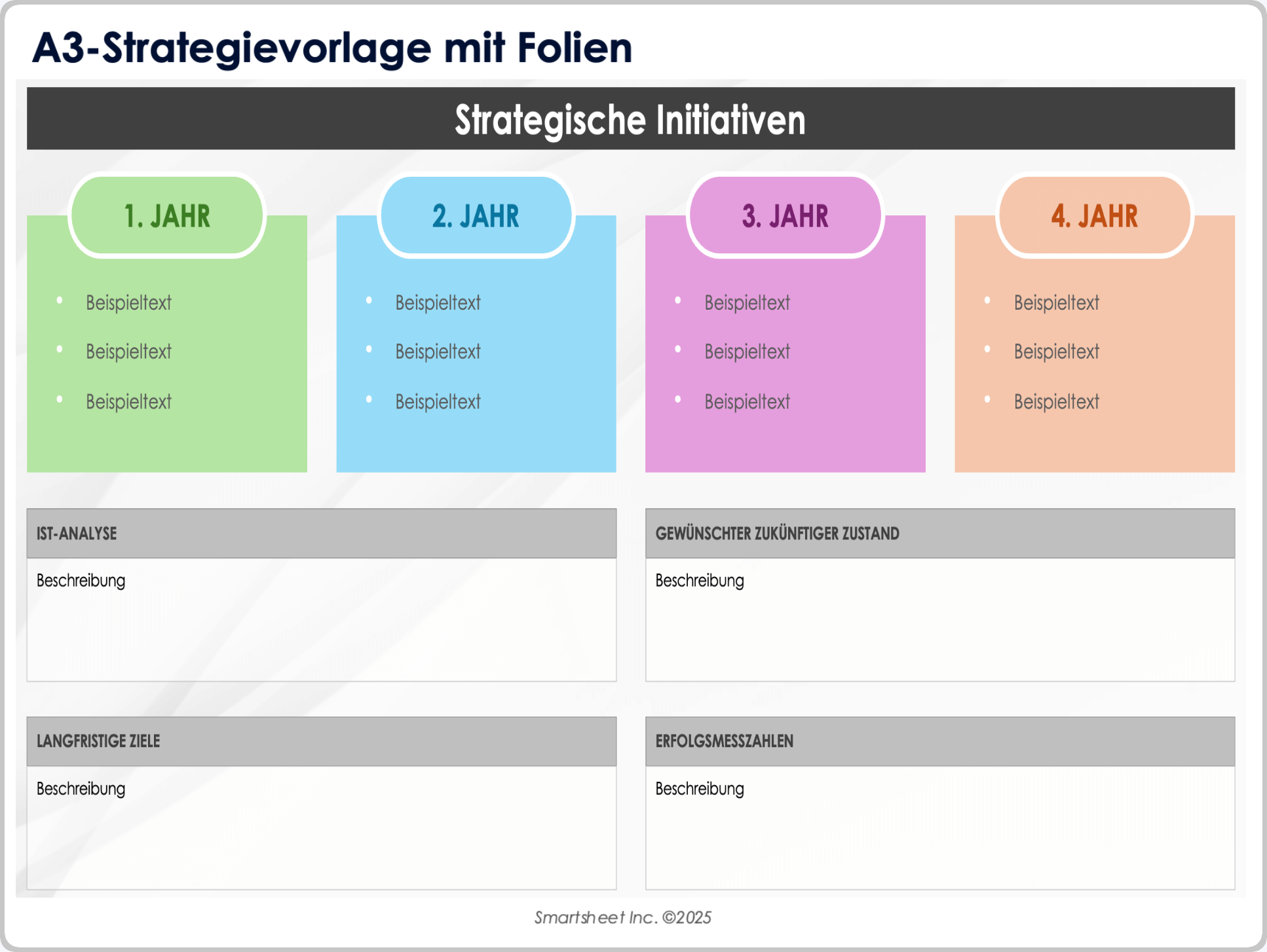 A3-Strategievorlage mit Folien