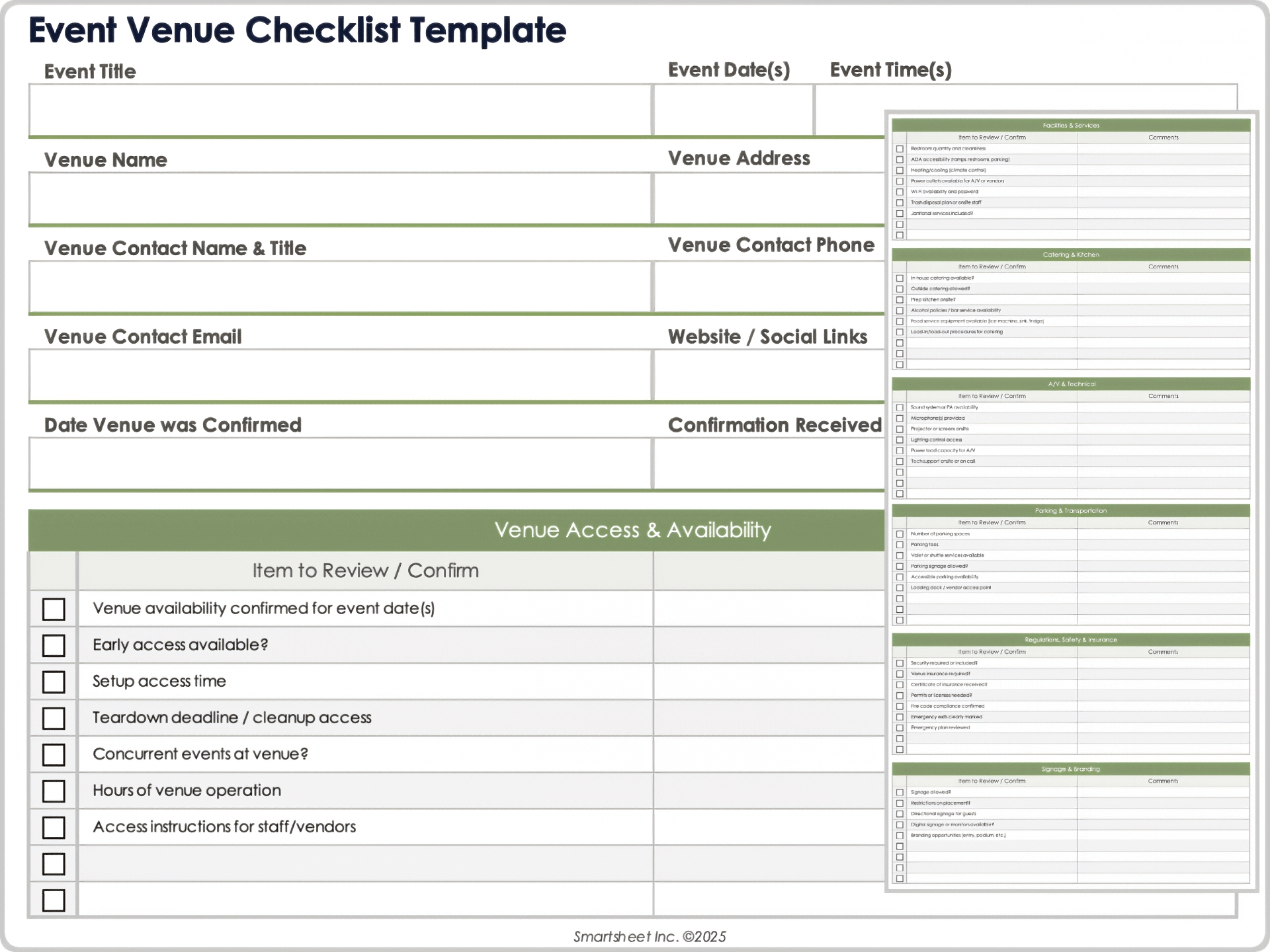 Veranstaltungsort-Checkliste Vorlage 9053